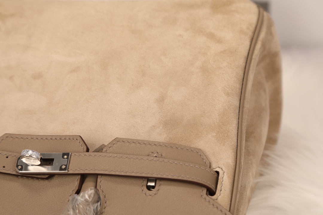 Hermes 原單 女款 Birkin 奶茶卡其麂皮手提包 溫柔氣質高級款| 13 Hermes 原單 女款 Birkin 奶茶卡其麂皮手提包 溫柔氣質高級款