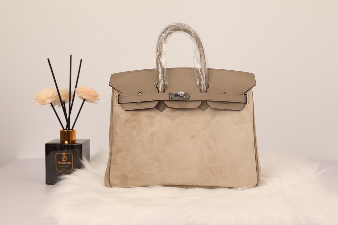 Hermes 原單 女款 Birkin 奶茶卡其麂皮手提包 溫柔氣質高級款| 8 Hermes 原單 女款 Birkin 奶茶卡其麂皮手提包 溫柔氣質高級款