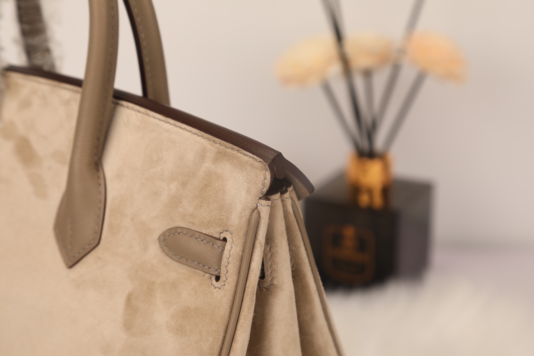 Hermes 原單 女款 Birkin 奶茶卡其麂皮手提包 溫柔氣質高級款| 7 Hermes 原單 女款 Birkin 奶茶卡其麂皮手提包 溫柔氣質高級款