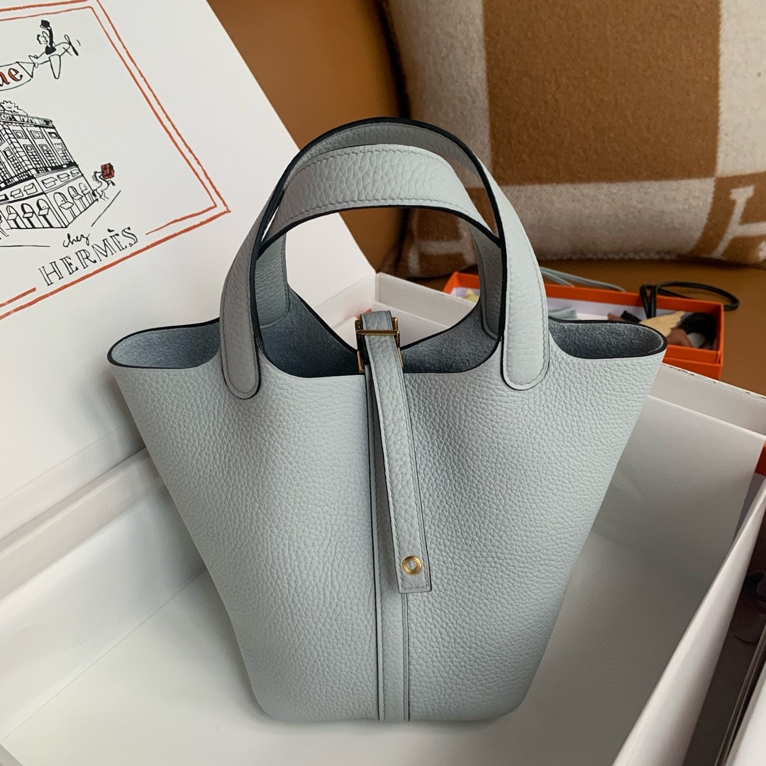 Hermes 一比一 Picotin 菜籃子 冰川藍手提包 清新氣質爆款色| 10 Hermes 一比一 Picotin 菜籃子 冰川藍手提包 清新氣質爆款色