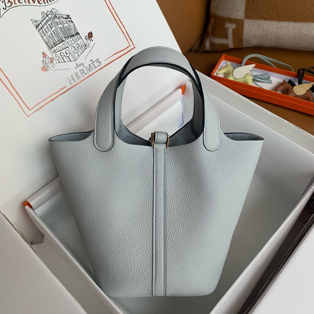 Hermes 一比一 Picotin 菜籃子 冰川藍手提包 清新氣質爆款色| 9 Hermes 一比一 Picotin 菜籃子 冰川藍手提包 清新氣質爆款色