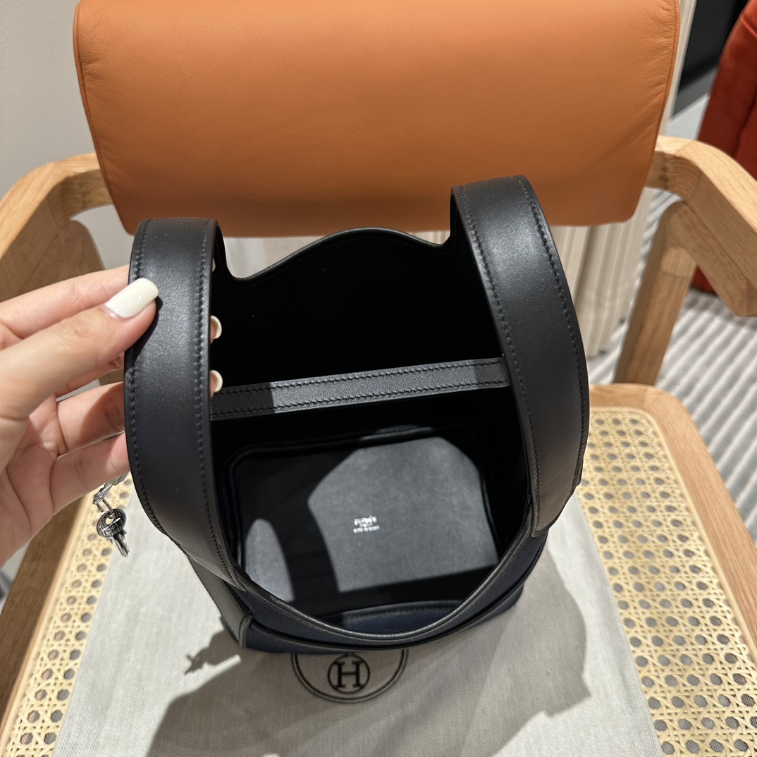 Hermes 高仿 女款 Picotin Lock 帆布手提包 黑色百搭款 輕奢風| 6 Hermes 高仿 女款 Picotin Lock 帆布手提包 黑色百搭款 輕奢風