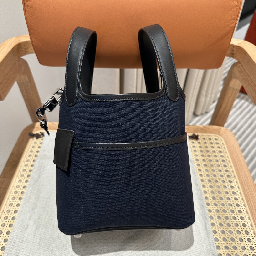 Hermes 高仿 女款 Picotin Lock 帆布手提包 黑色百搭款 輕奢風| 14 Hermes 高仿 女款 Picotin Lock 帆布手提包 黑色百搭款 輕奢風
