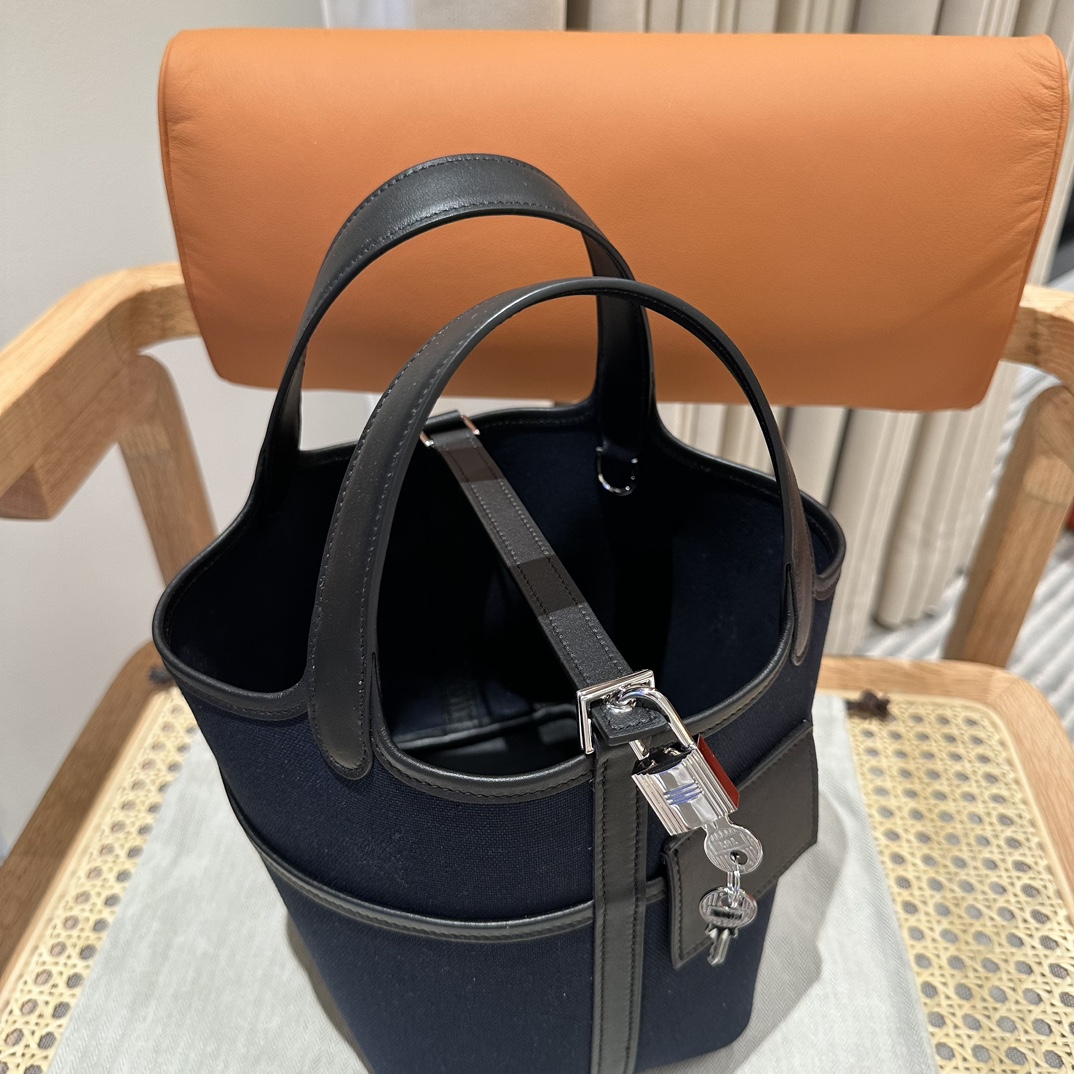 Hermes 高仿 女款 Picotin Lock 帆布手提包 黑色百搭款 輕奢風| 13 Hermes 高仿 女款 Picotin Lock 帆布手提包 黑色百搭款 輕奢風