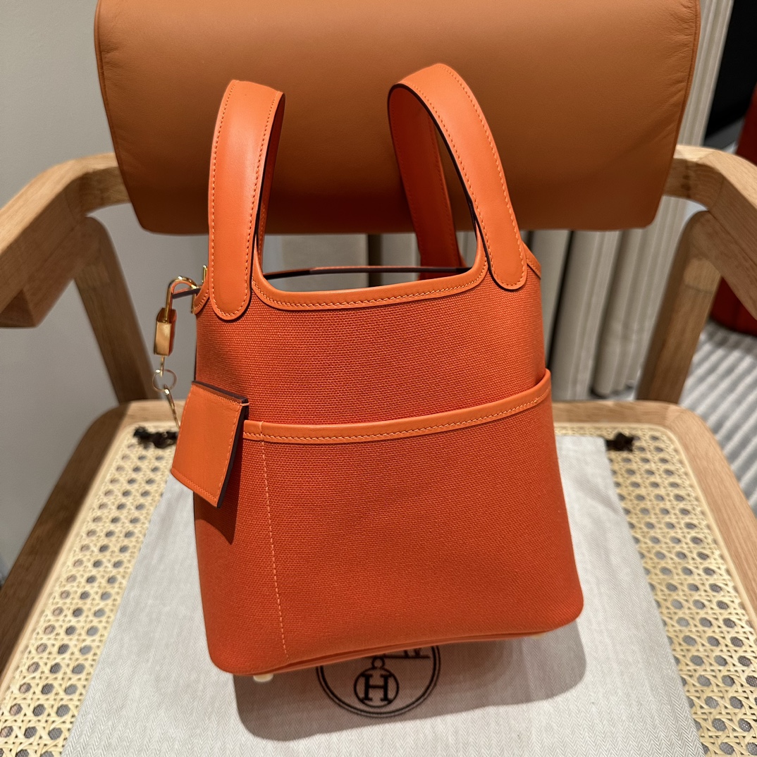 Hermes 一比一 女款 Picotin Lock 手提包 橘色水桶包 亮眼時尚款| 9 Hermes 一比一 女款 Picotin Lock 手提包 橘色水桶包 亮眼時尚款