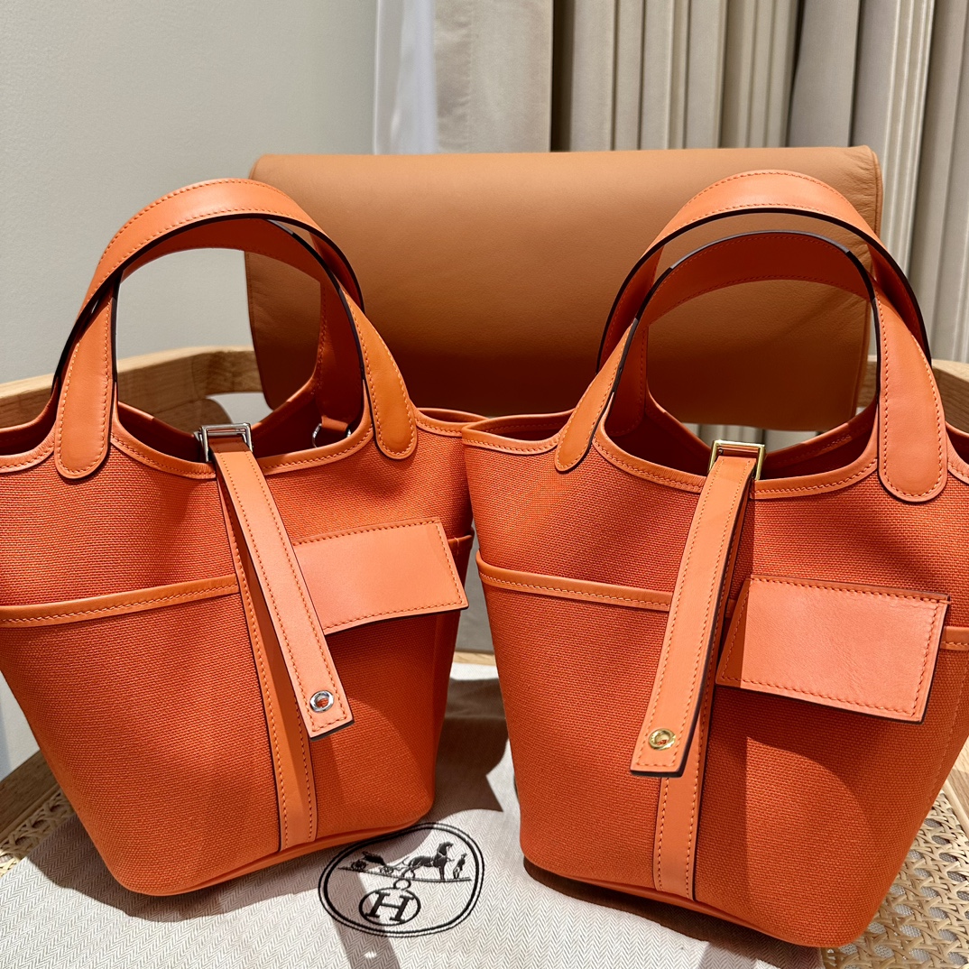 Hermes 一比一 女款 Picotin Lock 手提包 橘色水桶包 亮眼時尚款| 7 Hermes 一比一 女款 Picotin Lock 手提包 橘色水桶包 亮眼時尚款