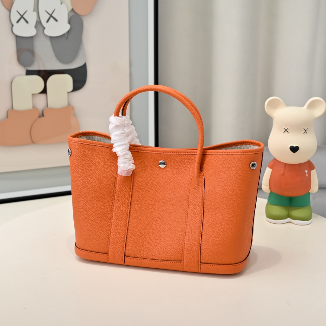 Hermes 高仿 Garden Party 橘色全皮手提包 女款經典大容量托特包| 10 Hermes 高仿 Garden Party 橘色全皮手提包 女款經典大容量托特包