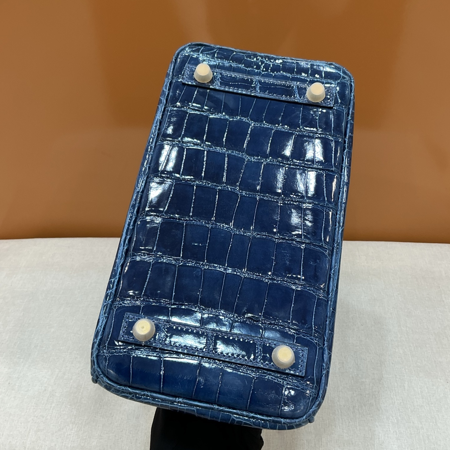 Hermes A貨 女款 Birkin 鱷魚紋手提包 深藍高級款| 15 Hermes A貨 女款 Birkin 鱷魚紋手提包 深藍高級款