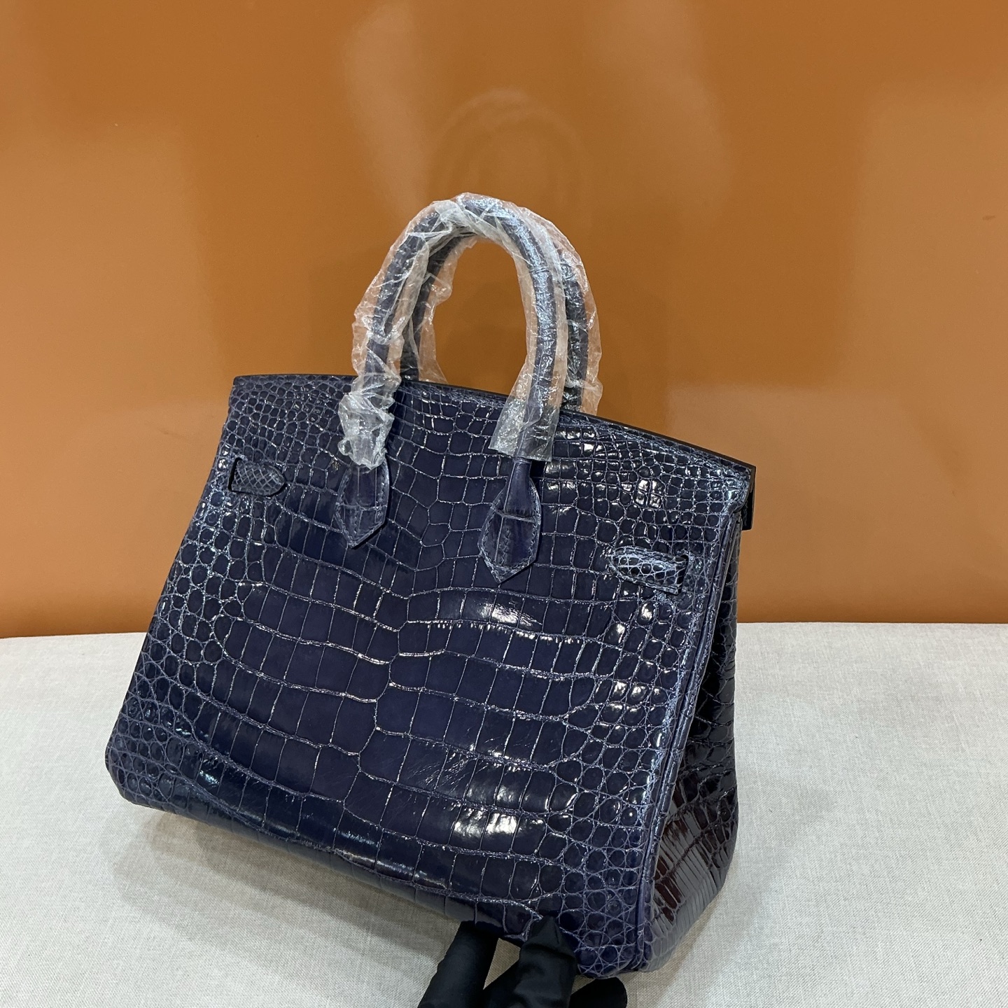 Hermes A貨 女款 Birkin 鱷魚紋手提包 深藍高級款| 14 Hermes A貨 女款 Birkin 鱷魚紋手提包 深藍高級款