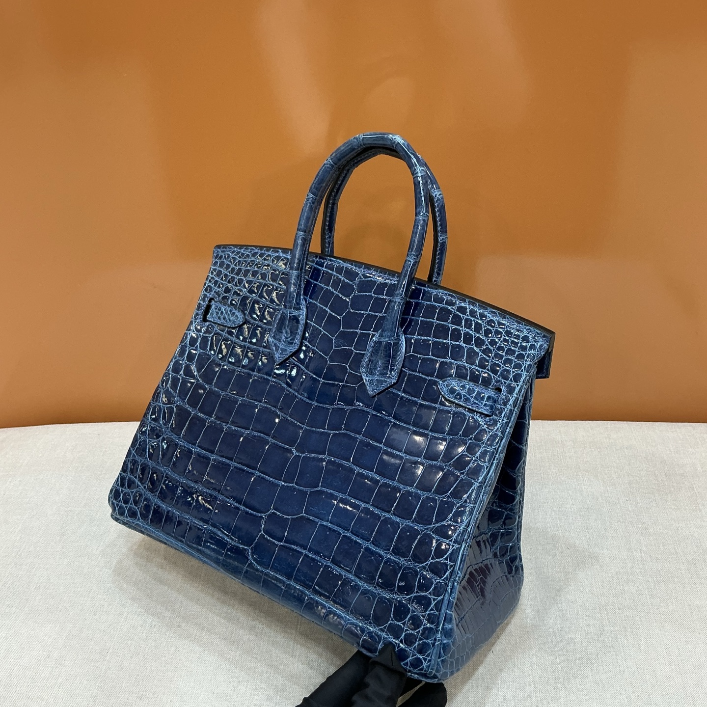 Hermes A貨 女款 Birkin 鱷魚紋手提包 深藍高級款| 9 Hermes A貨 女款 Birkin 鱷魚紋手提包 深藍高級款