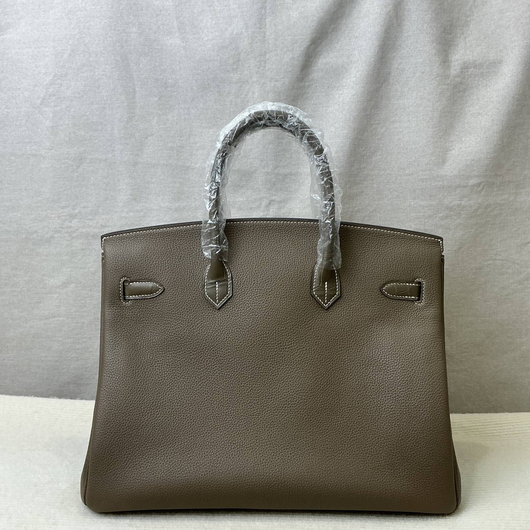 Hermes 高仿 女款 Birkin 手提包 灰棕拼接款 百搭輕奢風| 11 Hermes 高仿 女款 Birkin 手提包 灰棕拼接款 百搭輕奢風