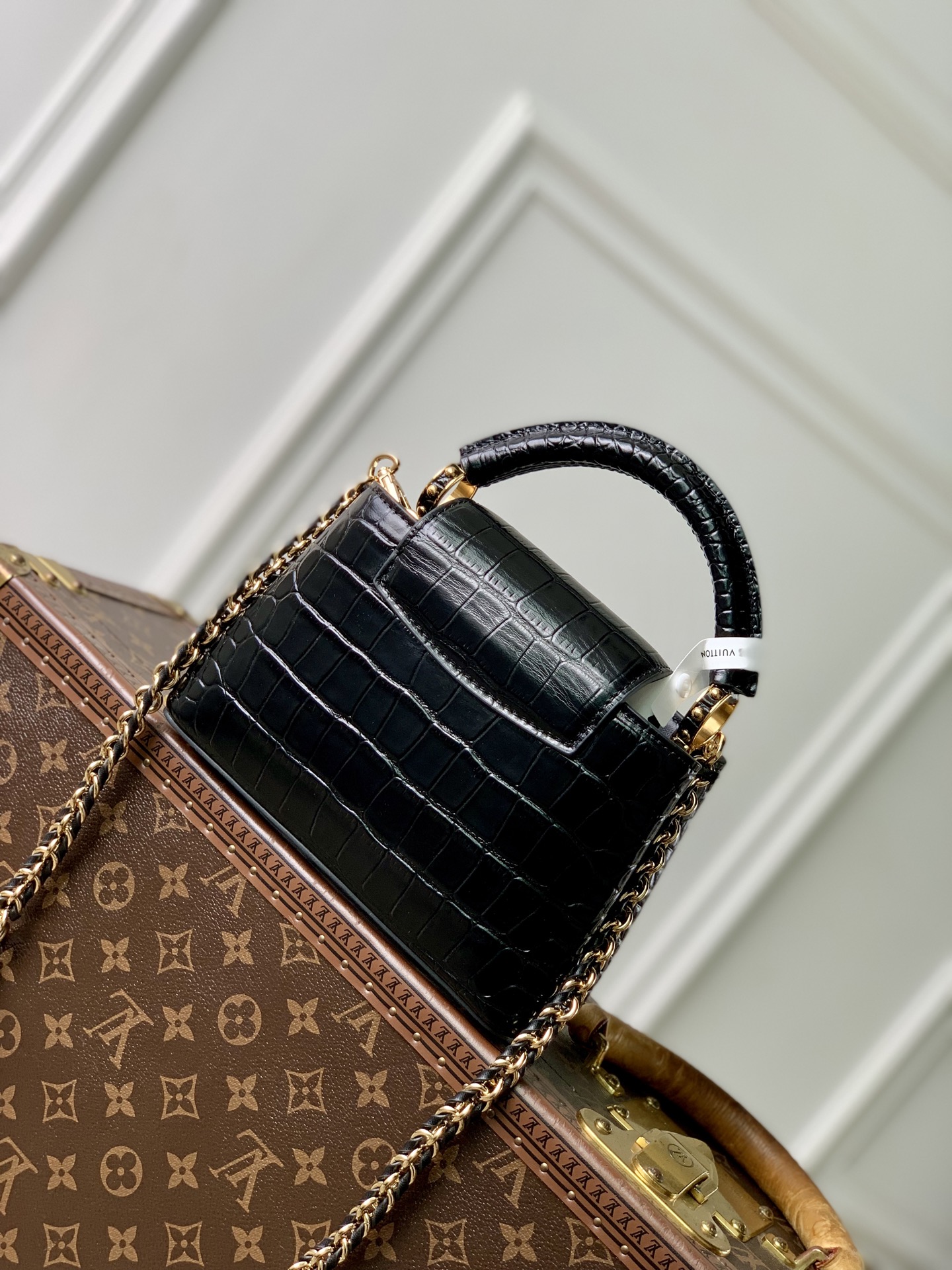 LV A貨 女款 Capucines 鱷魚紋迷你鏈條包 氣質百搭斜背包| 13 LV A貨 女款 Capucines 鱷魚紋迷你鏈條包 氣質百搭斜背包