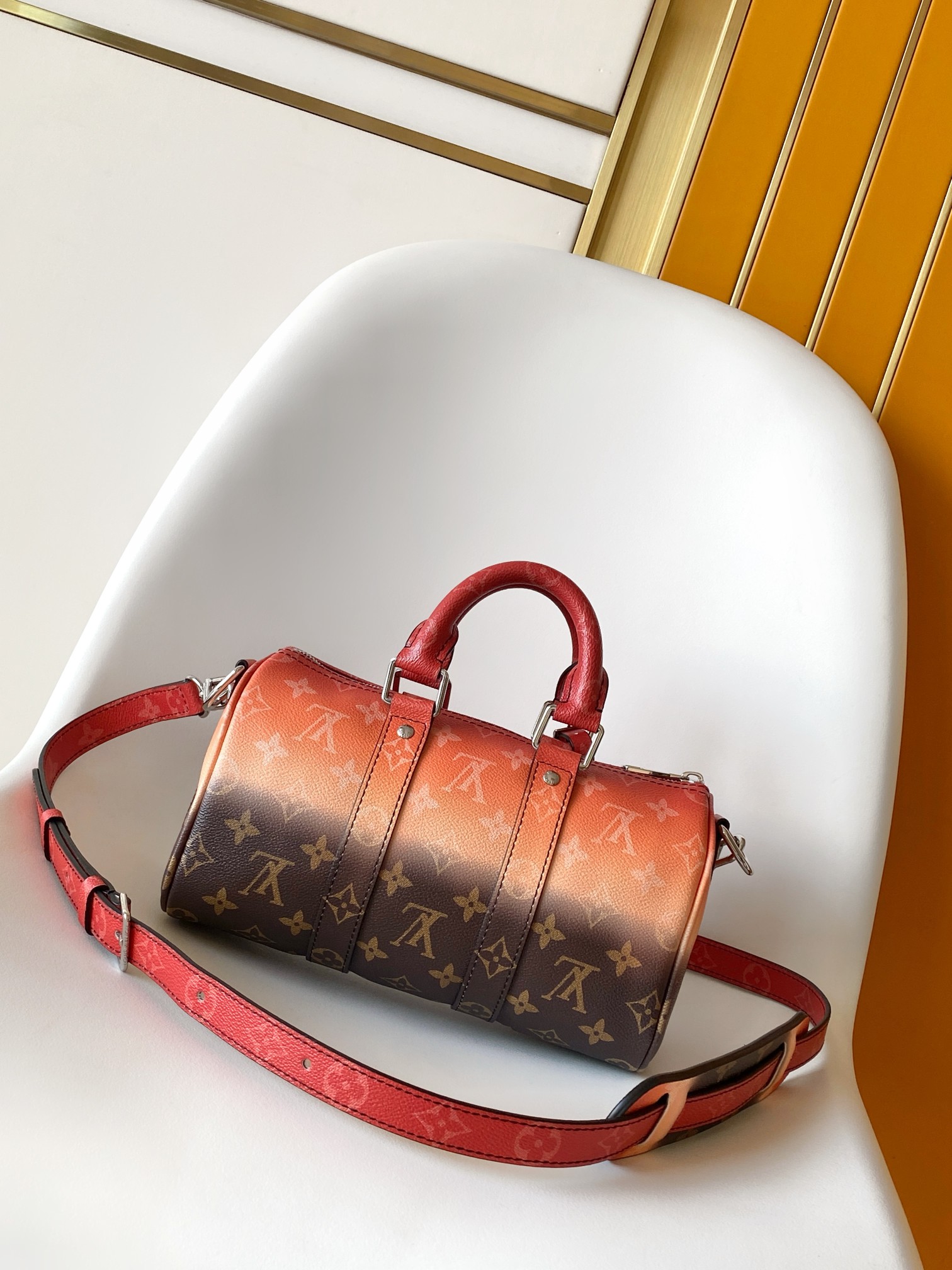LV 一比一 女款 Speedy 漸層橘老花手提包 時尚斜背包| 13 LV 一比一 女款 Speedy 漸層橘老花手提包 時尚斜背包