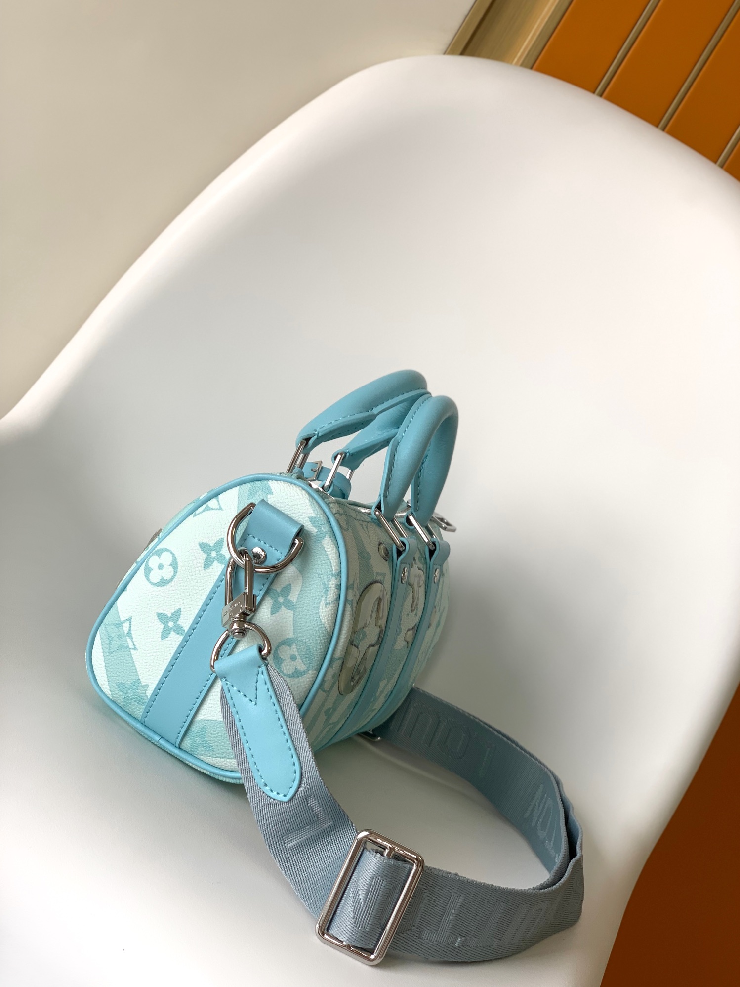 LV 高仿 女款 Speedy 天藍印花手提包 小號斜背包| 14 LV 高仿 女款 Speedy 天藍印花手提包 小號斜背包