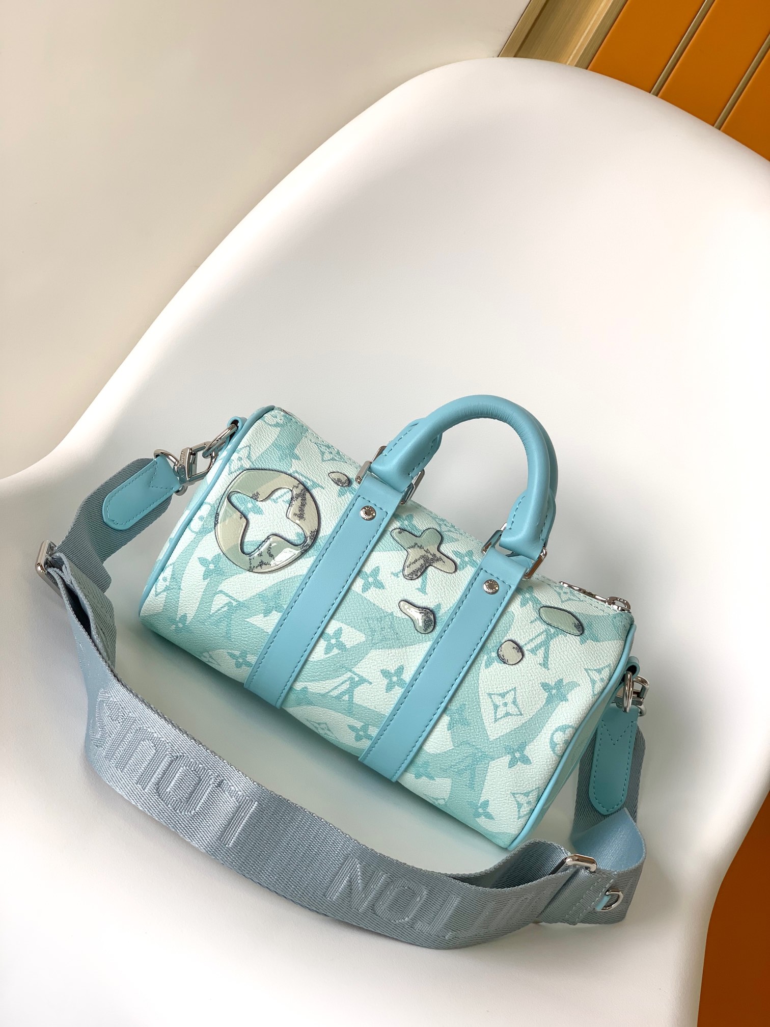 LV 高仿 女款 Speedy 天藍印花手提包 小號斜背包| 13 LV 高仿 女款 Speedy 天藍印花手提包 小號斜背包