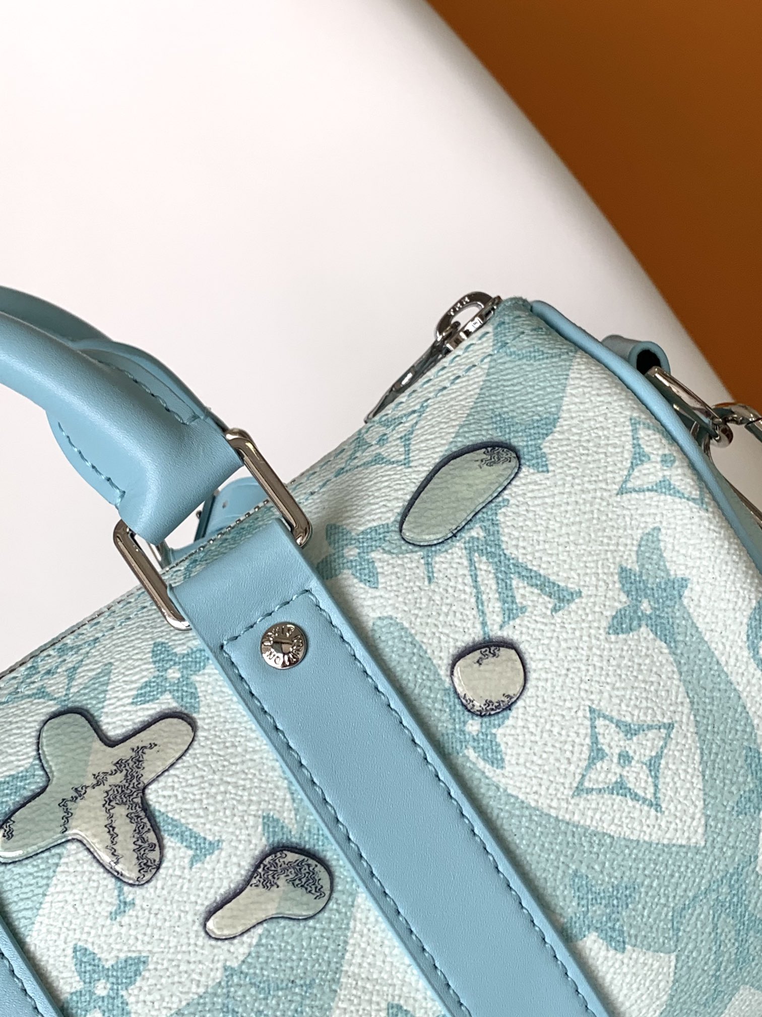 LV 高仿 女款 Speedy 天藍印花手提包 小號斜背包| 9 LV 高仿 女款 Speedy 天藍印花手提包 小號斜背包