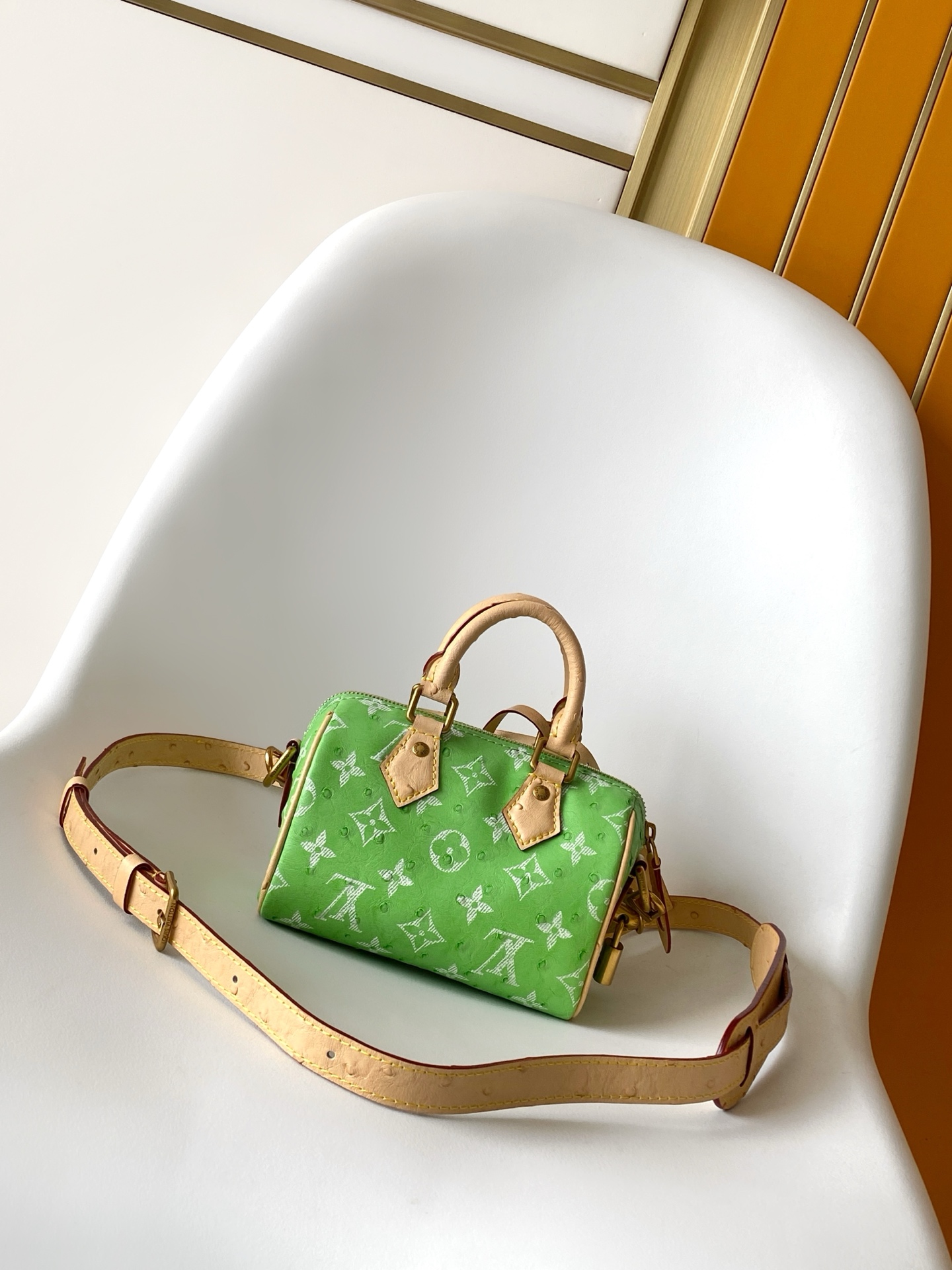 LV A貨 女款 綠色 Ostrich Speedy 手提包 迷你斜背包| 13 LV A貨 女款 綠色 Ostrich Speedy 手提包 迷你斜背包