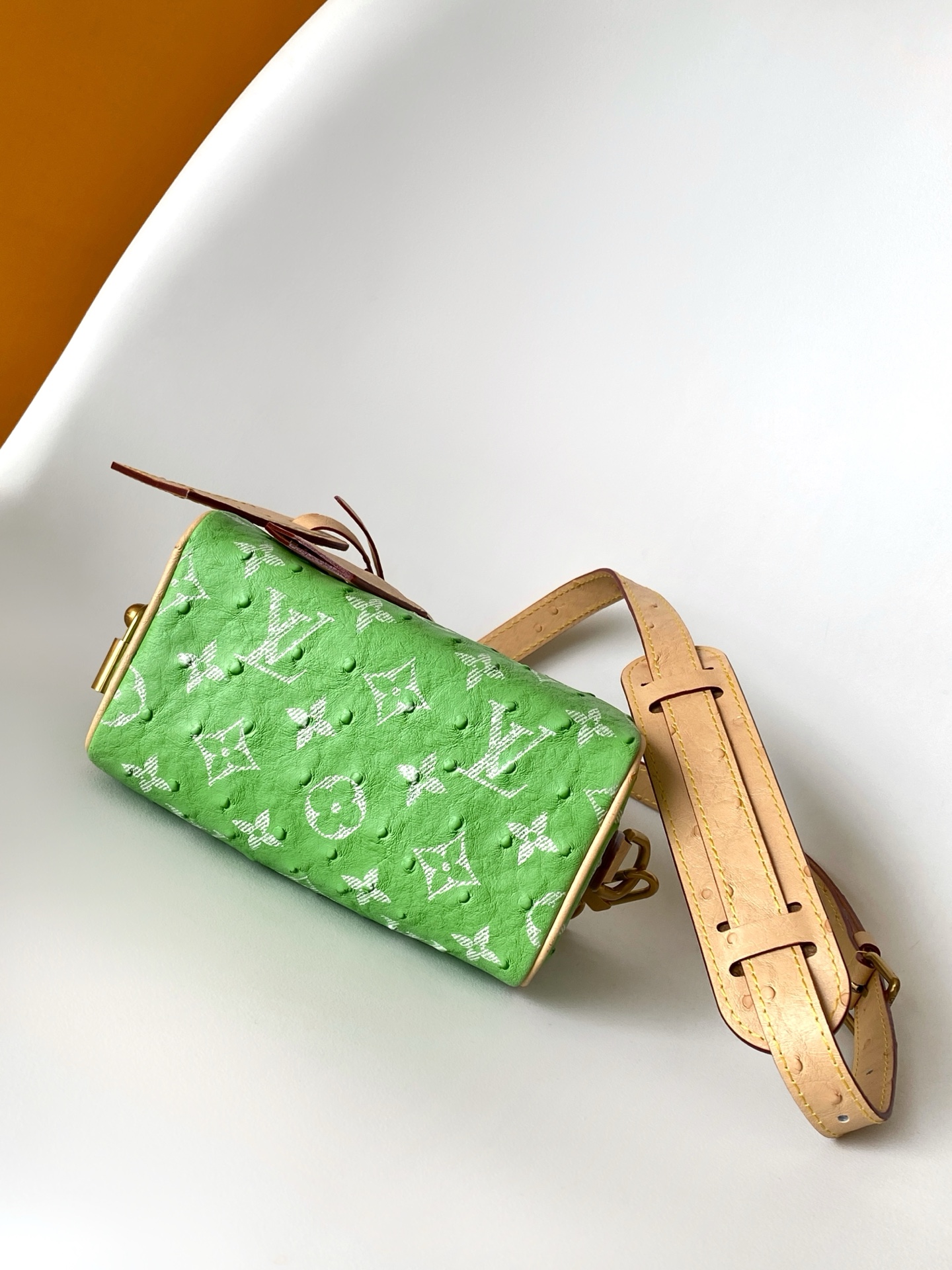 LV A貨 女款 綠色 Ostrich Speedy 手提包 迷你斜背包| 12 LV A貨 女款 綠色 Ostrich Speedy 手提包 迷你斜背包