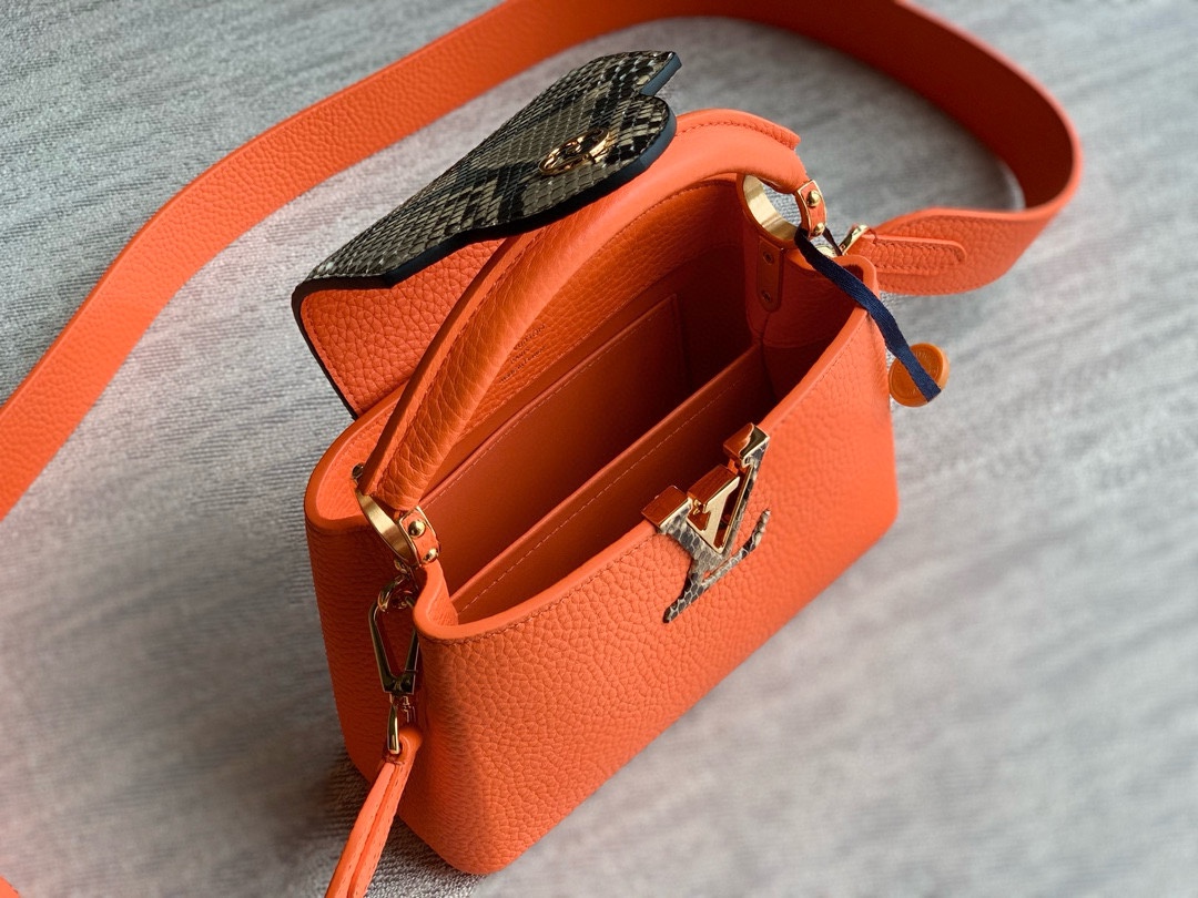 LV 一比一 女款 Capucines 橘色手提包 高級斜背包| 9 LV 一比一 女款 Capucines 橘色手提包 高級斜背包