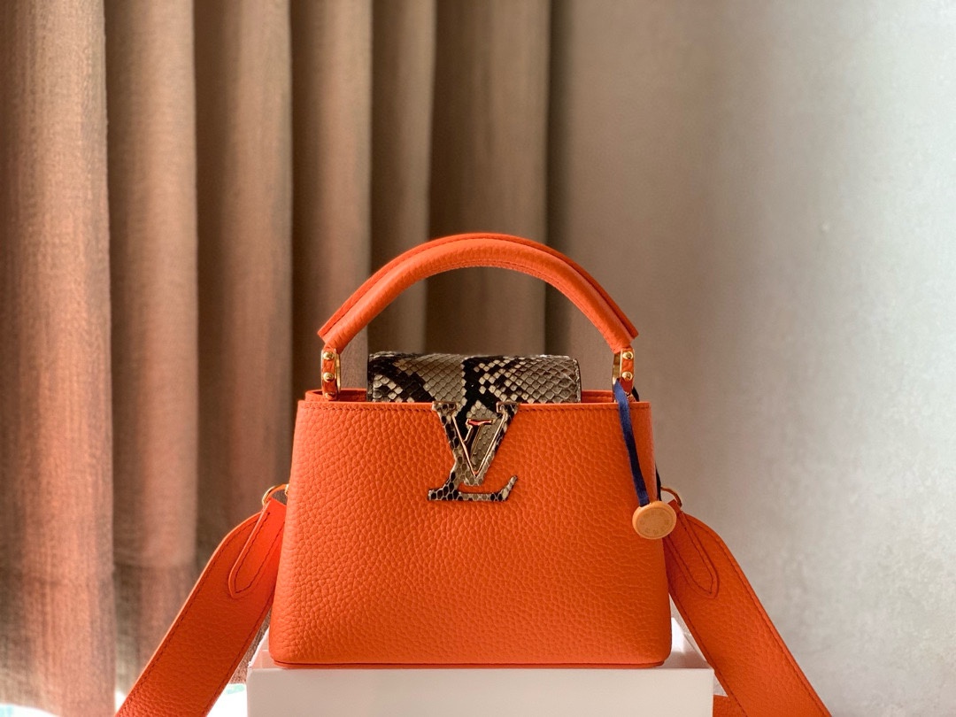 LV 一比一 女款 Capucines 橘色手提包 高級斜背包| 7 LV 一比一 女款 Capucines 橘色手提包 高級斜背包