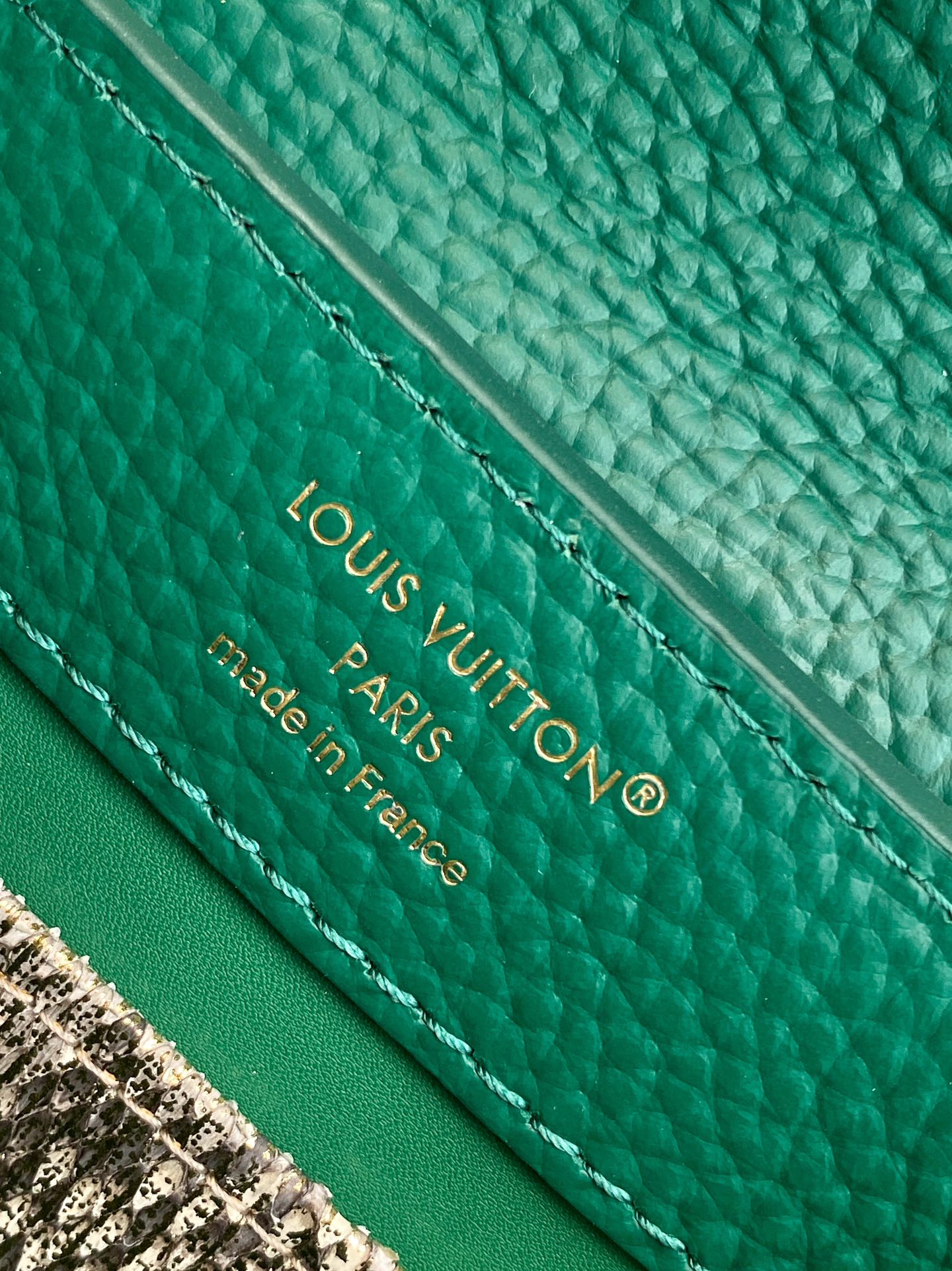 LV 一比一 女款 Capucines 綠色蛇紋手提包 時尚斜背包| 7 LV 一比一 女款 Capucines 綠色蛇紋手提包 時尚斜背包