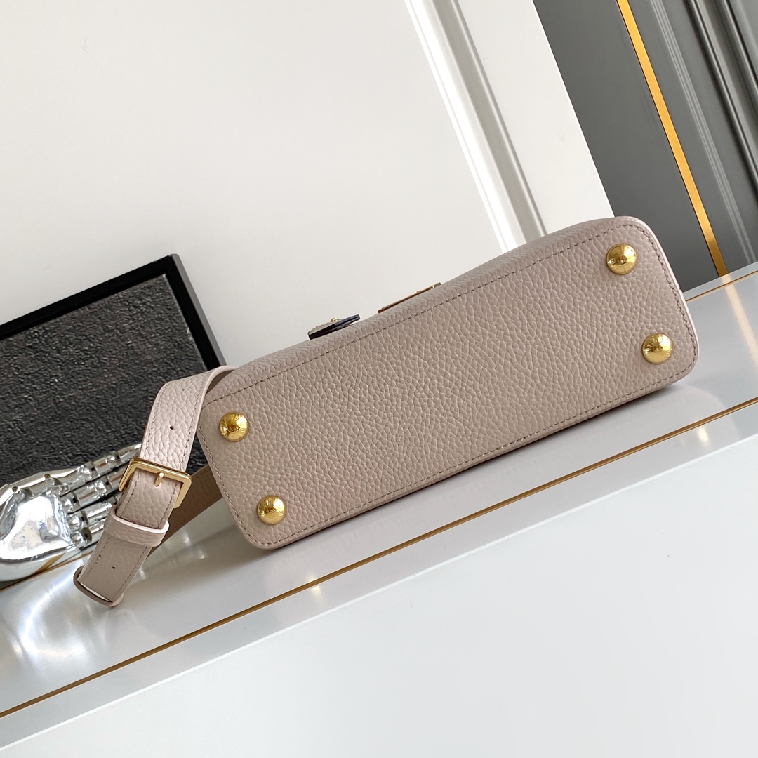 LV 原單 女款 Capucines 米灰蛇紋手提包 高級斜背包| 12 LV 原單 女款 Capucines 米灰蛇紋手提包 高級斜背包