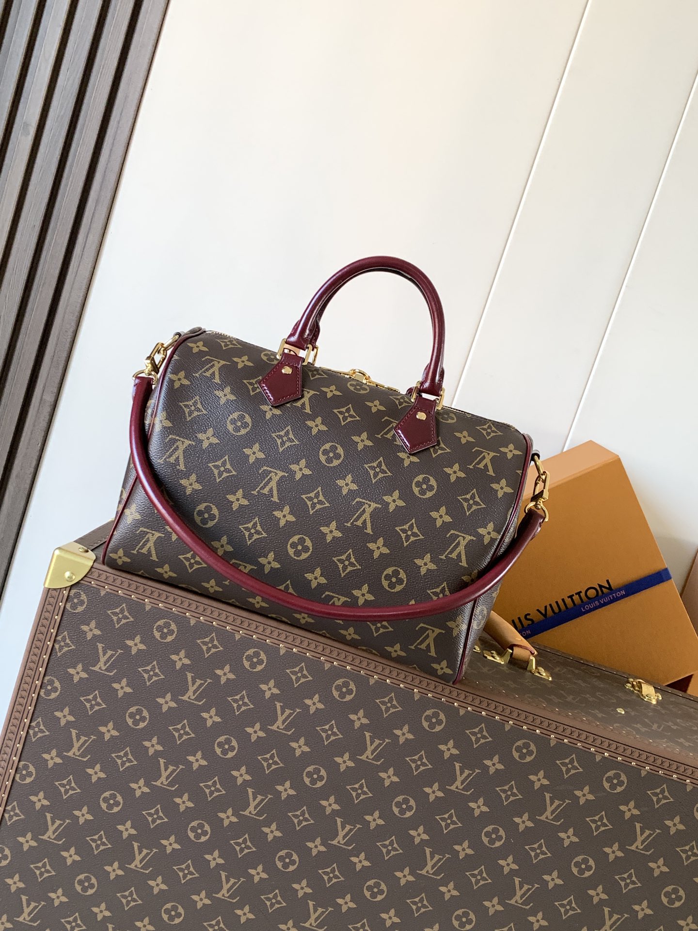 LV 原單 女款 Monogram 酒紅 Speedy 手提斜背包| 13 LV 原單 女款 Monogram 酒紅 Speedy 手提斜背包
