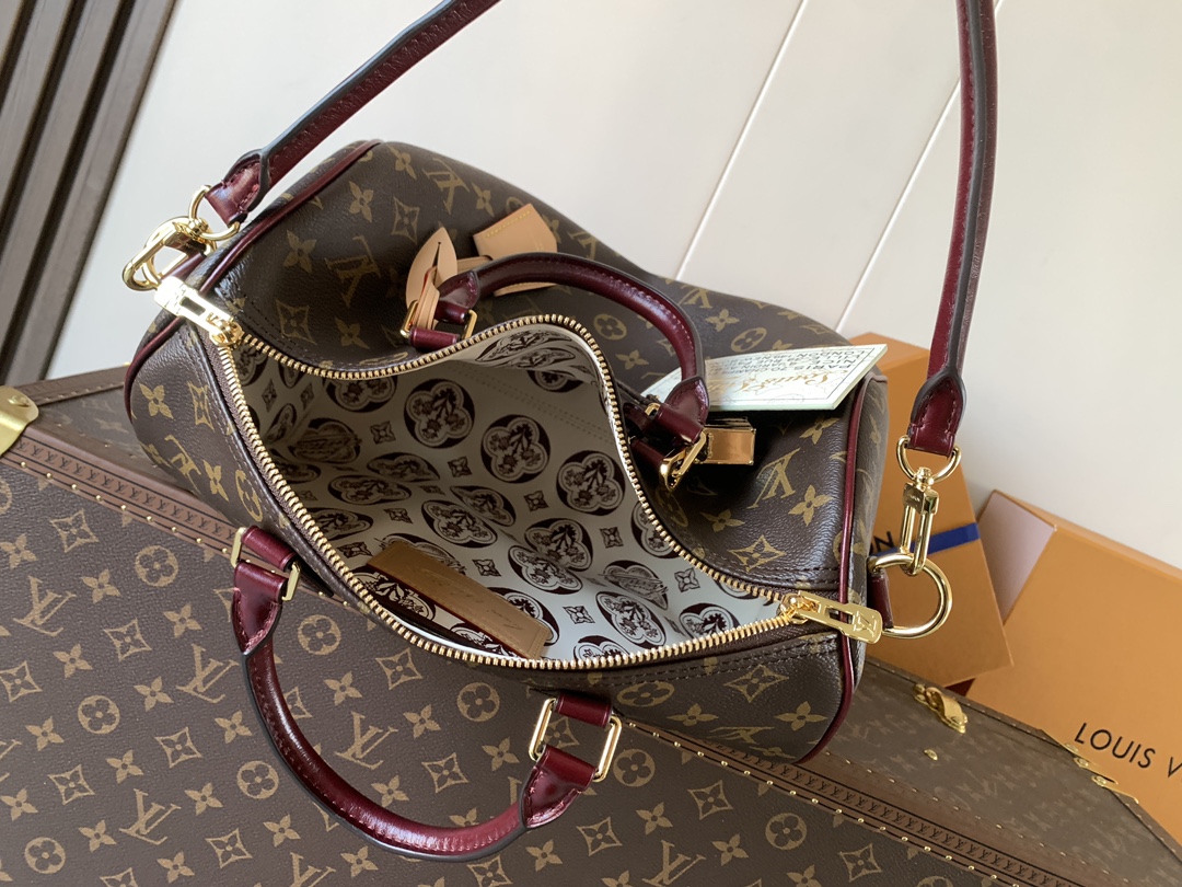 LV 原單 女款 Monogram 酒紅 Speedy 手提斜背包| 8 LV 原單 女款 Monogram 酒紅 Speedy 手提斜背包