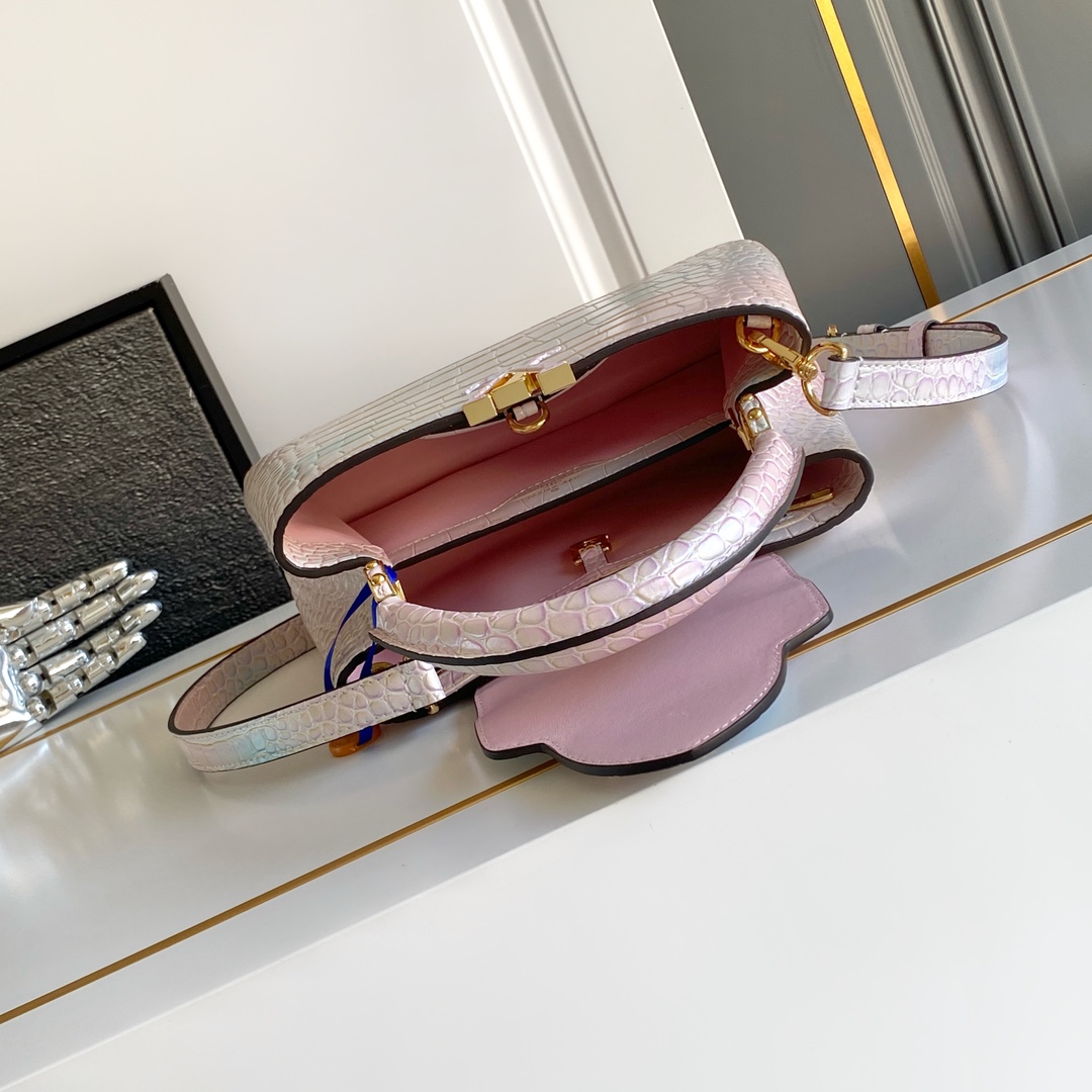 LV 高仿 女款 Capucines 彩虹漸層手提包 氣質斜背包| 8 LV 高仿 女款 Capucines 彩虹漸層手提包 氣質斜背包