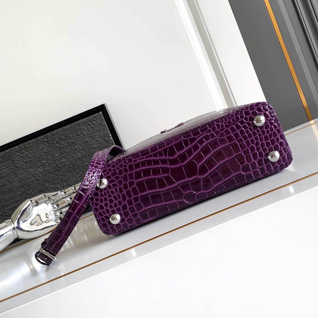 LV 一比一 女款 Capucines 紫色手提包 高級斜背包| 12 LV 一比一 女款 Capucines 紫色手提包 高級斜背包