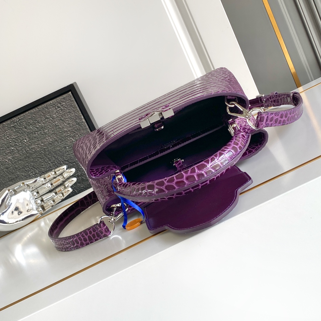 LV 一比一 女款 Capucines 紫色手提包 高級斜背包| 8 LV 一比一 女款 Capucines 紫色手提包 高級斜背包