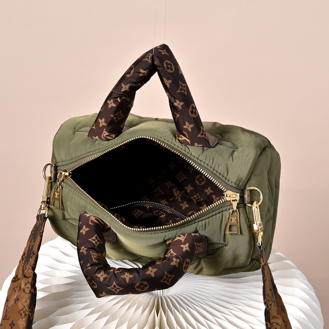 LV 高仿 女款 Pillow Speedy 枕頭包 軍綠色 輕量設計 休閒百搭款| 9 LV 高仿 女款 Pillow Speedy 枕頭包 軍綠色 輕量設計 休閒百搭款