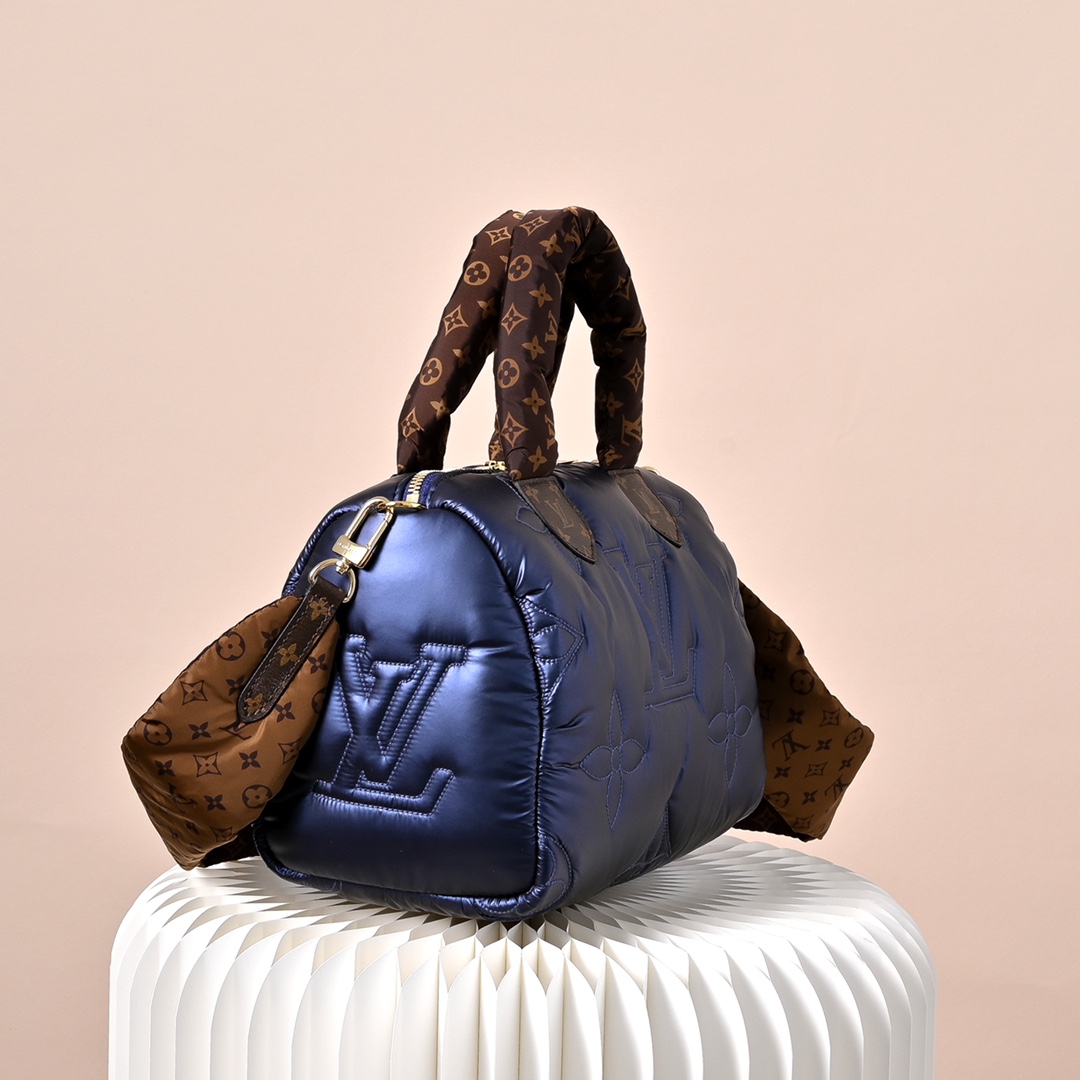 LV A貨 女款 Pillow Speedy 枕頭包 藍色 光澤材質 潮流時尚百搭款| 14 LV A貨 女款 Pillow Speedy 枕頭包 藍色 光澤材質 潮流時尚百搭款