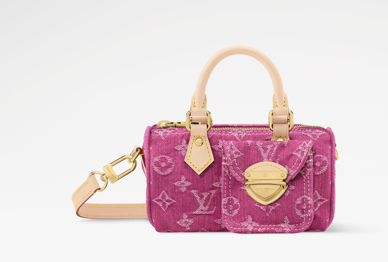 LV 原單 女款 Denim Nano Speedy 粉色丹寧手提斜背包 迷你百搭款| 6 LV 原單 女款 Denim Nano Speedy 粉色丹寧手提斜背包 迷你百搭款