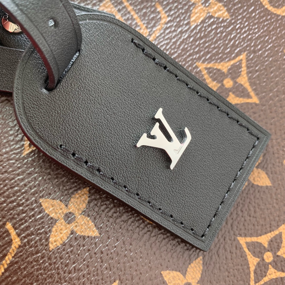 LV高仿老花拼黑Speedy手提斜背包時尚設計款| 13 LV高仿老花拼黑Speedy手提斜背包時尚設計款