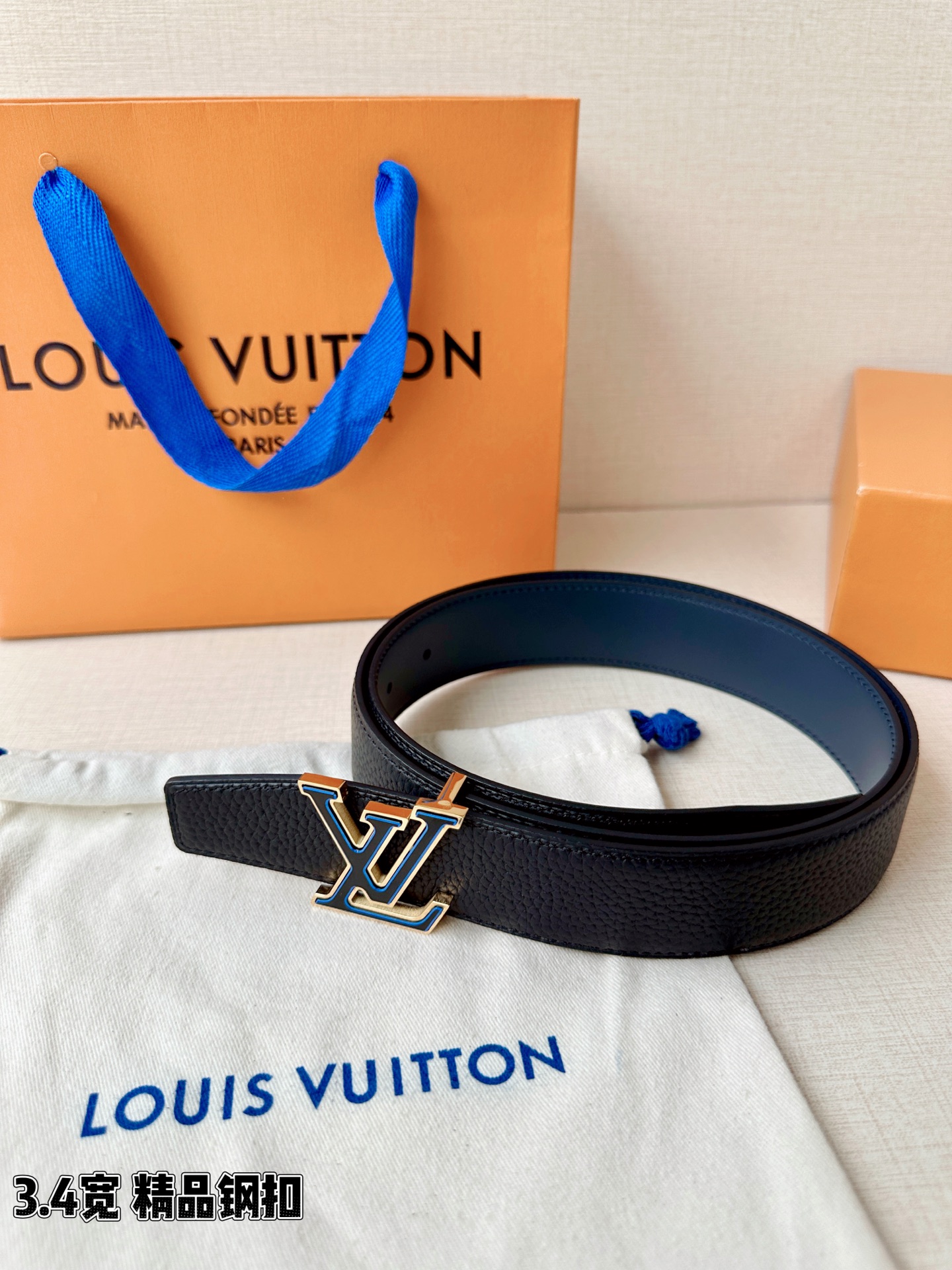 LV 原單 男款 黑色雙面皮帶 LV扣設計 經典商務百搭款| 9 LV 原單 男款 黑色雙面皮帶 LV扣設計 經典商務百搭款