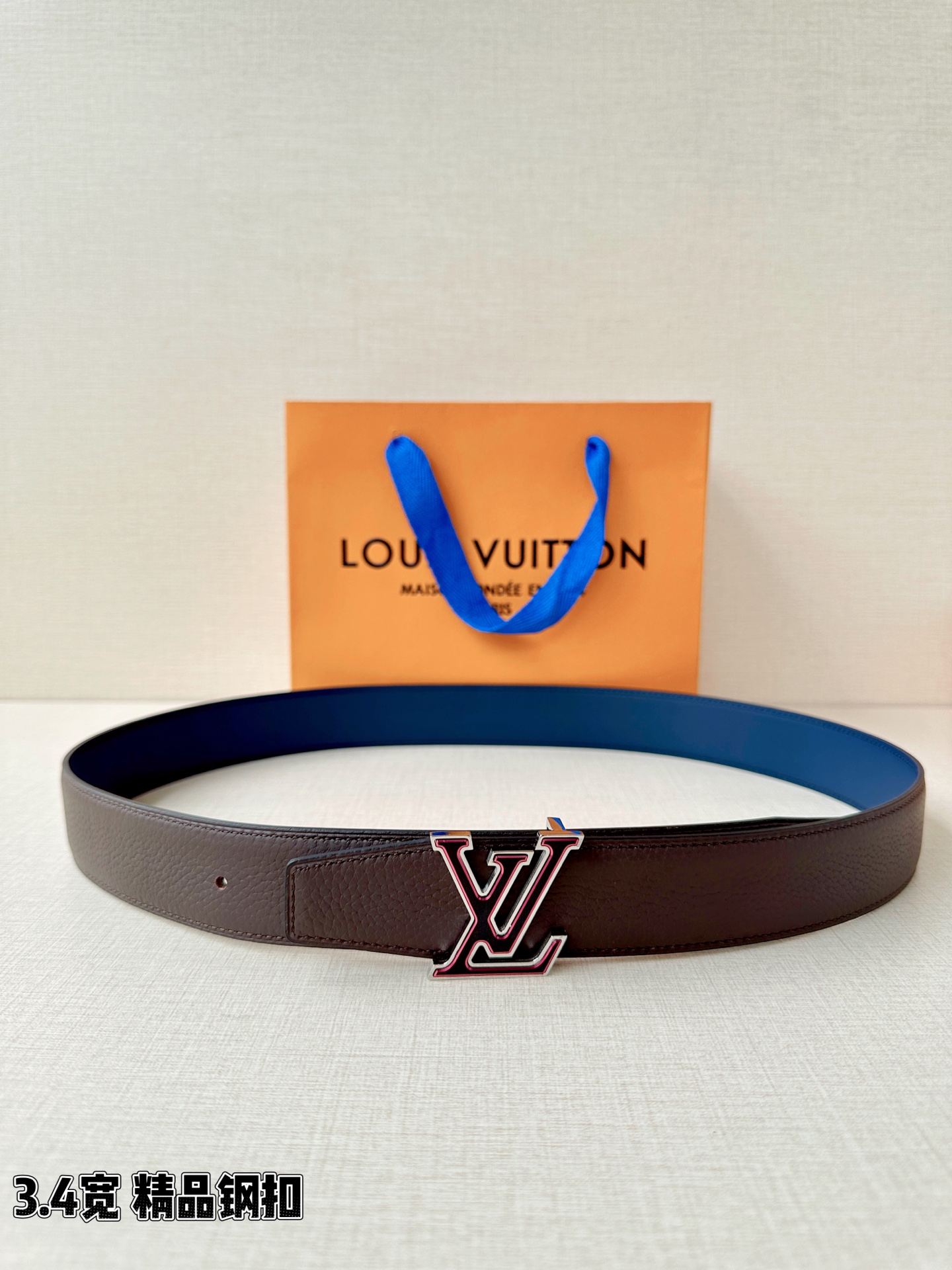 LV 一比一 男款 黑色LV扣皮帶 3.4cm商務經典復刻款| 14 LV 一比一 男款 黑色LV扣皮帶 3.4cm商務經典復刻款