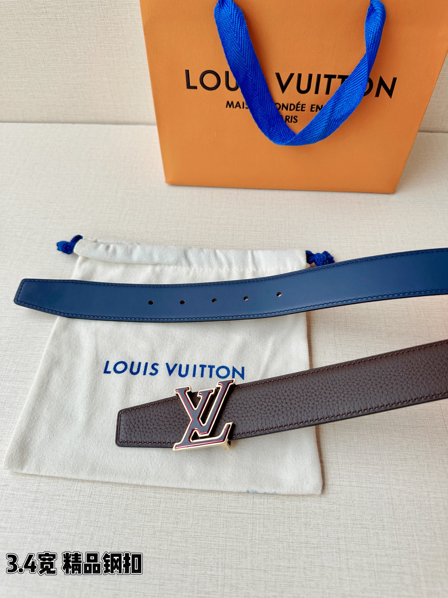 LV 一比一 男款 黑色LV扣皮帶 3.4cm商務經典復刻款| 11 LV 一比一 男款 黑色LV扣皮帶 3.4cm商務經典復刻款
