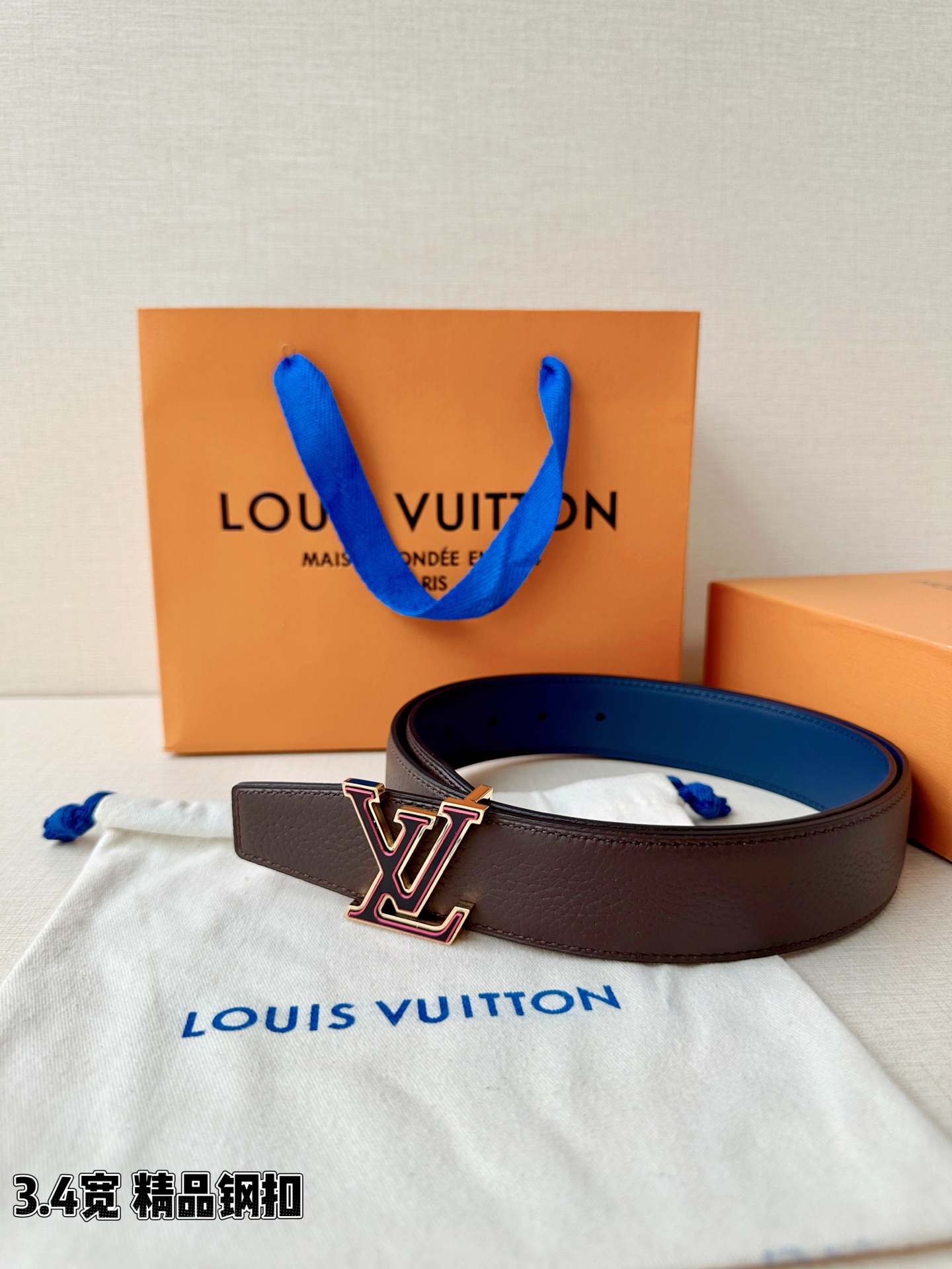 LV 一比一 男款 黑色LV扣皮帶 3.4cm商務經典復刻款| 9 LV 一比一 男款 黑色LV扣皮帶 3.4cm商務經典復刻款