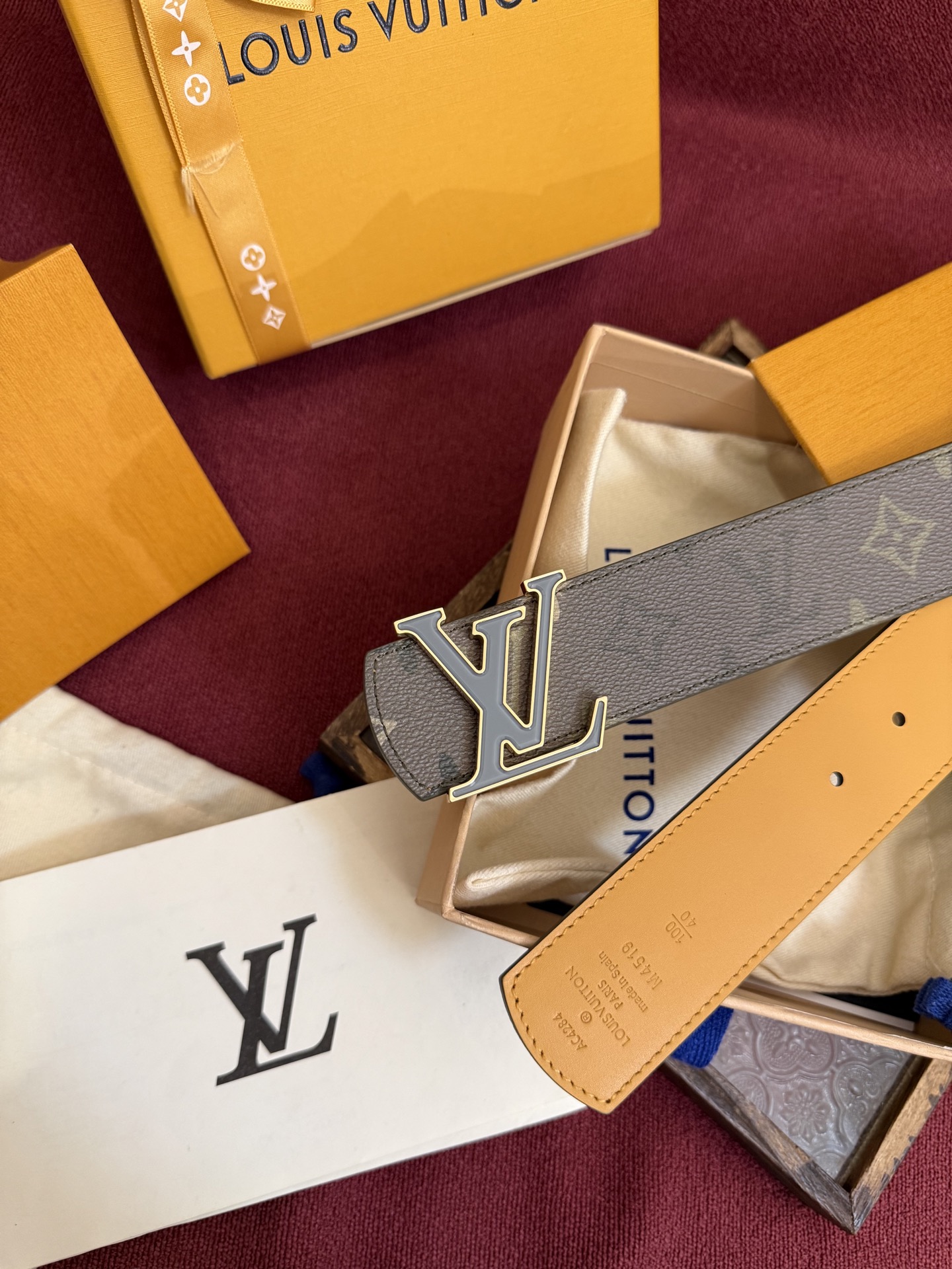 LV 原單 男款老花皮帶 經典印花設計LV扣頭時尚款| 9 LV 原單 男款老花皮帶 經典印花設計LV扣頭時尚款
