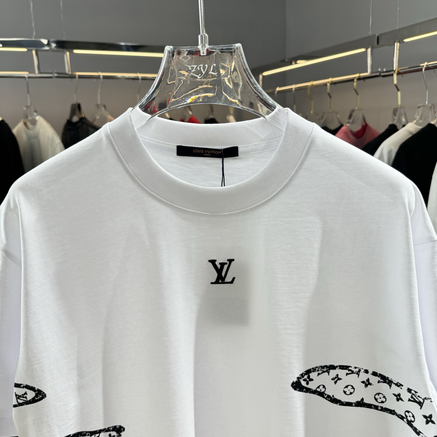 LV 一比一 男女同款 插畫風短袖T恤 白色清新插畫款| 13 LV 一比一 男女同款 插畫風短袖T恤 白色清新插畫款