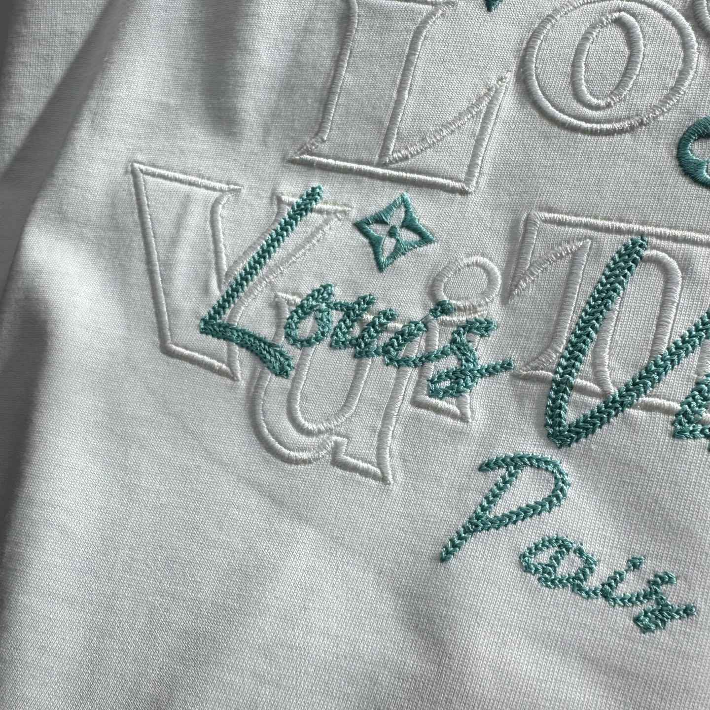 LV 高仿白色薄荷綠立體字樣短袖|夏日清爽百搭款| 10 LV 高仿白色薄荷綠立體字樣短袖|夏日清爽百搭款
