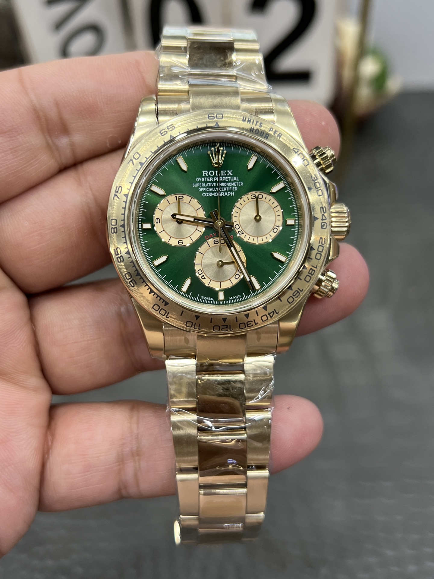 Rolex 一比一 男款 Daytona 綠面金殼計時腕錶 經典奢華款