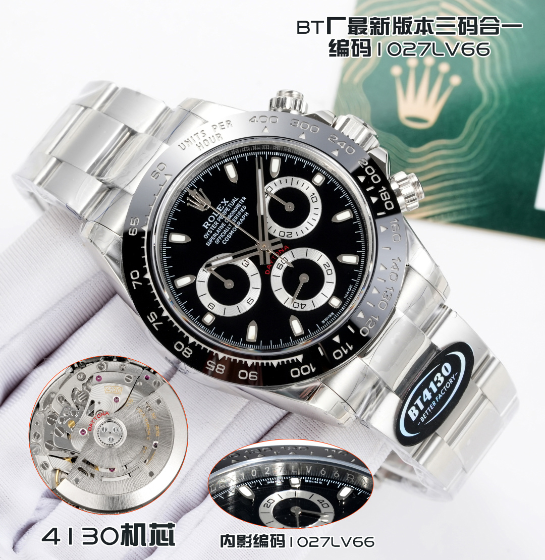 Rolex 原單 男款 Daytona 黑白熊貓面鋼帶計時腕錶 經典百搭款| 13 Rolex 原單 男款 Daytona 黑白熊貓面鋼帶計時腕錶 經典百搭款