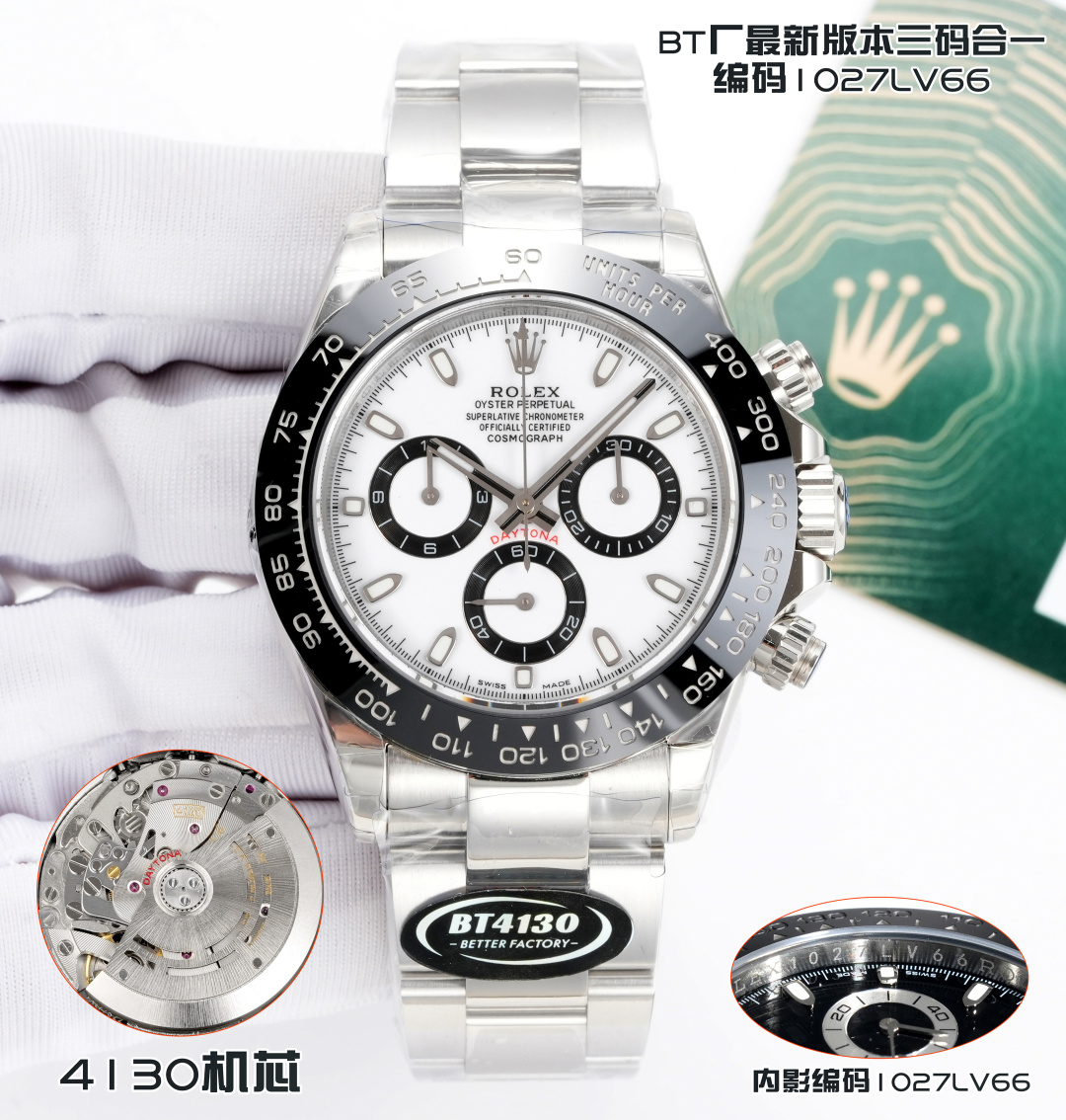 Rolex 原單 男款 Daytona 黑白熊貓面鋼帶計時腕錶 經典百搭款| 12 Rolex 原單 男款 Daytona 黑白熊貓面鋼帶計時腕錶 經典百搭款