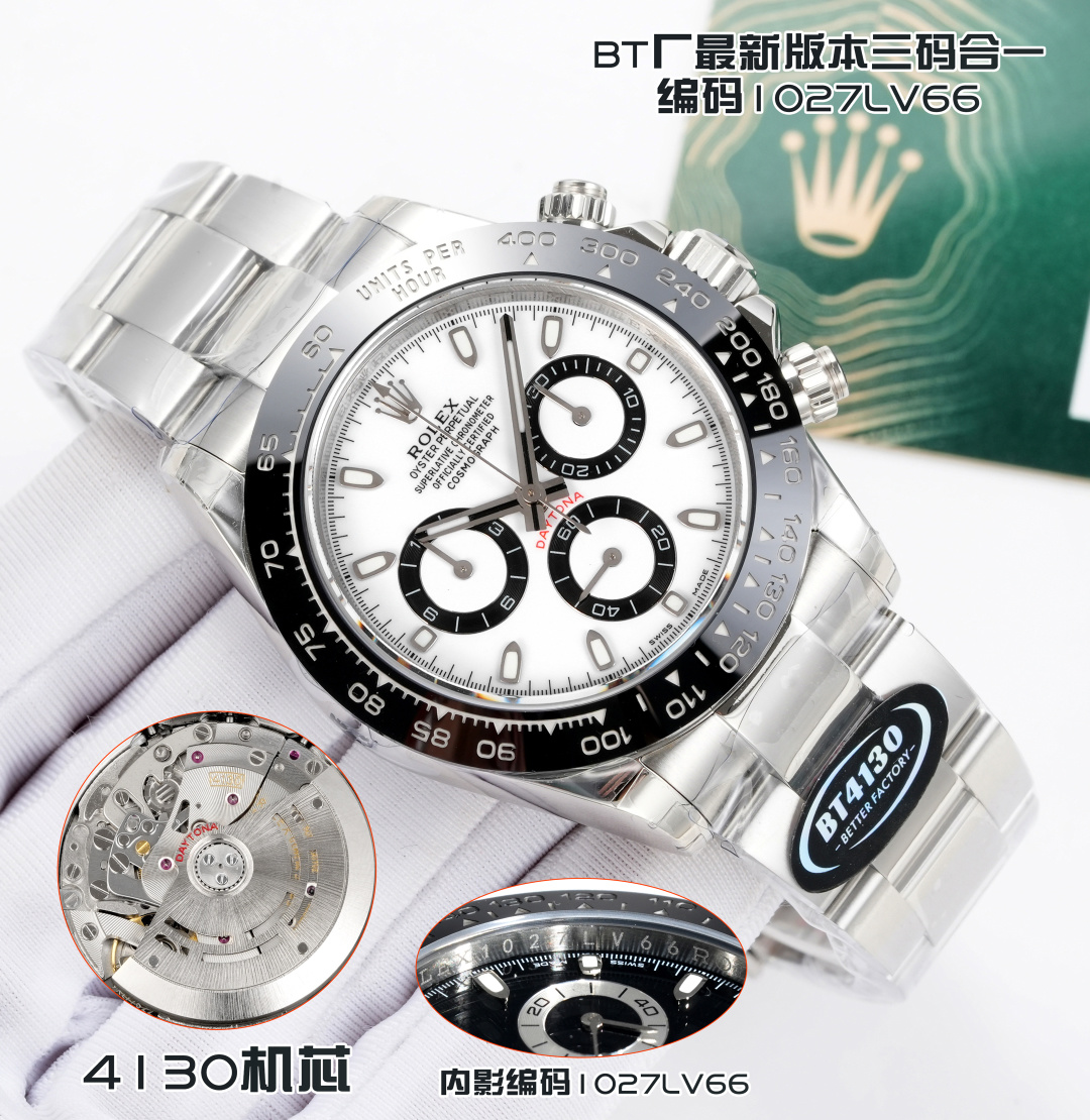 Rolex 原單 男款 Daytona 黑白熊貓面鋼帶計時腕錶 經典百搭款| 11 Rolex 原單 男款 Daytona 黑白熊貓面鋼帶計時腕錶 經典百搭款