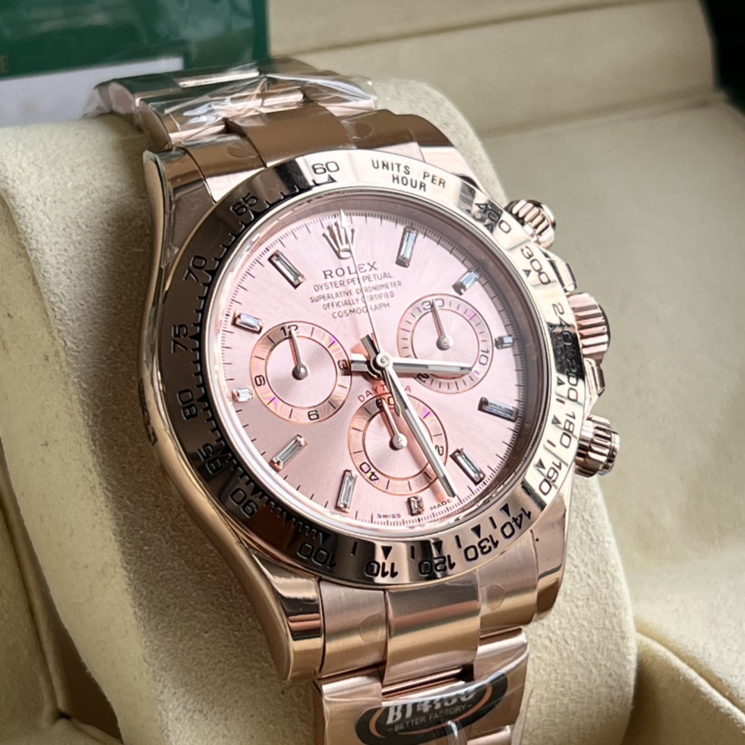 Rolex A貨 男款 Daytona 玫瑰金粉面計時腕錶 奢華商務風| 14 Rolex A貨 男款 Daytona 玫瑰金粉面計時腕錶 奢華商務風