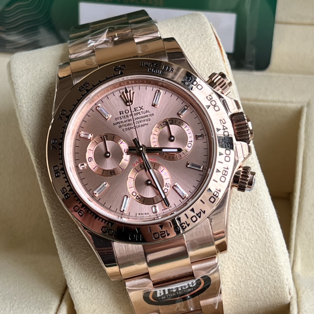 Rolex A貨 男款 Daytona 玫瑰金粉面計時腕錶 奢華商務風| 13 Rolex A貨 男款 Daytona 玫瑰金粉面計時腕錶 奢華商務風