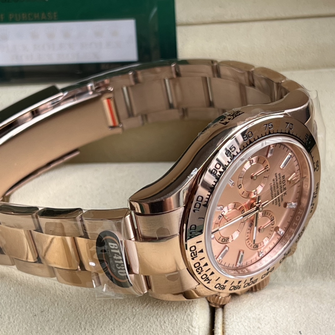 Rolex A貨 男款 Daytona 玫瑰金粉面計時腕錶 奢華商務風| 10 Rolex A貨 男款 Daytona 玫瑰金粉面計時腕錶 奢華商務風