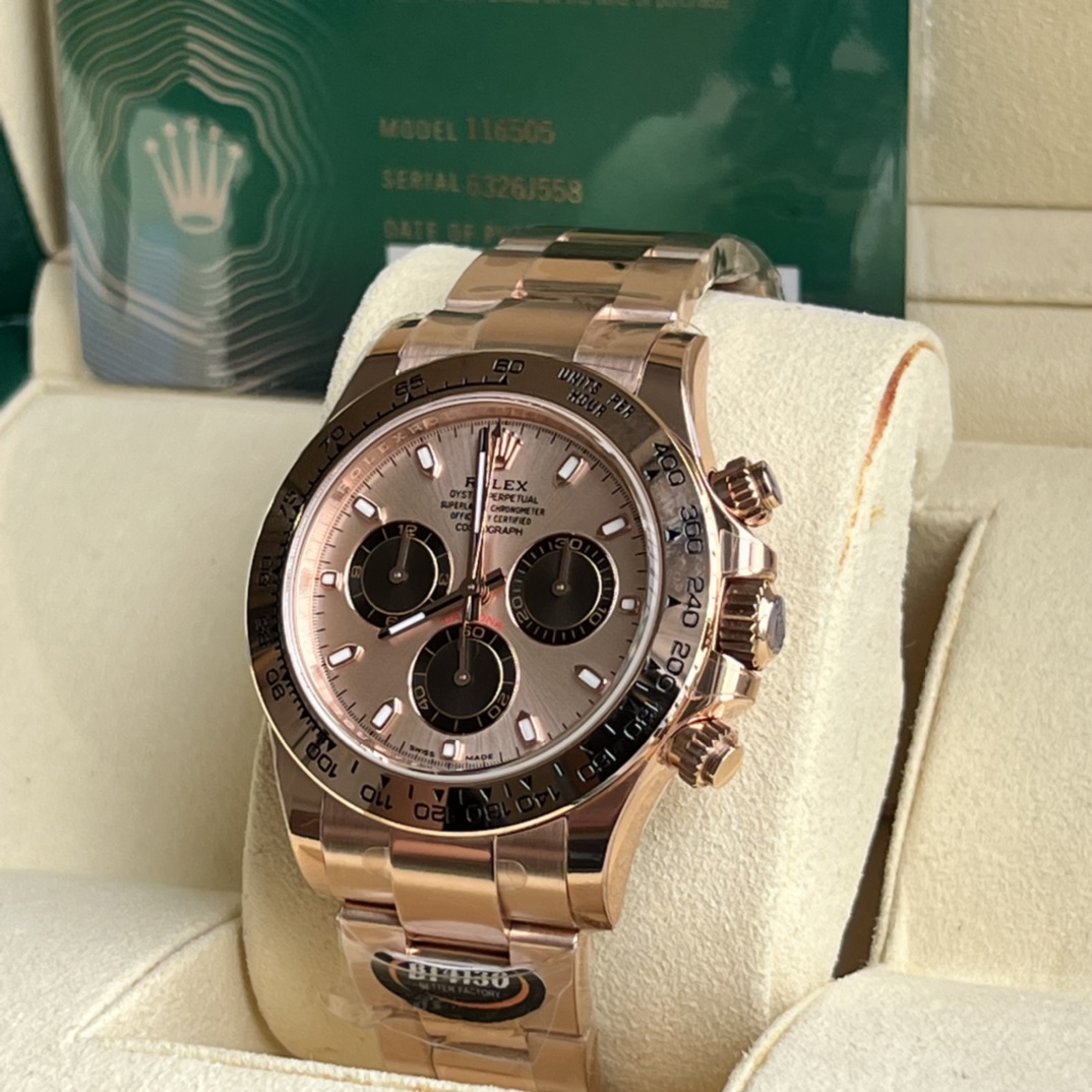 Rolex 高仿 男款 Daytona 白面玫瑰金計時腕錶 經典百搭款| 14 Rolex 高仿 男款 Daytona 白面玫瑰金計時腕錶 經典百搭款